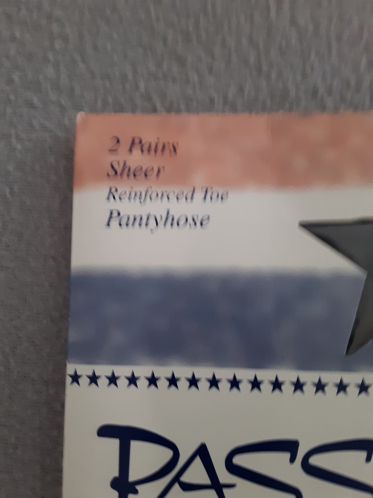 PASSPORTS 2 Pairs Sheer Reinforced Toe Pantyhose Navy Sz. B NIP Old Stock