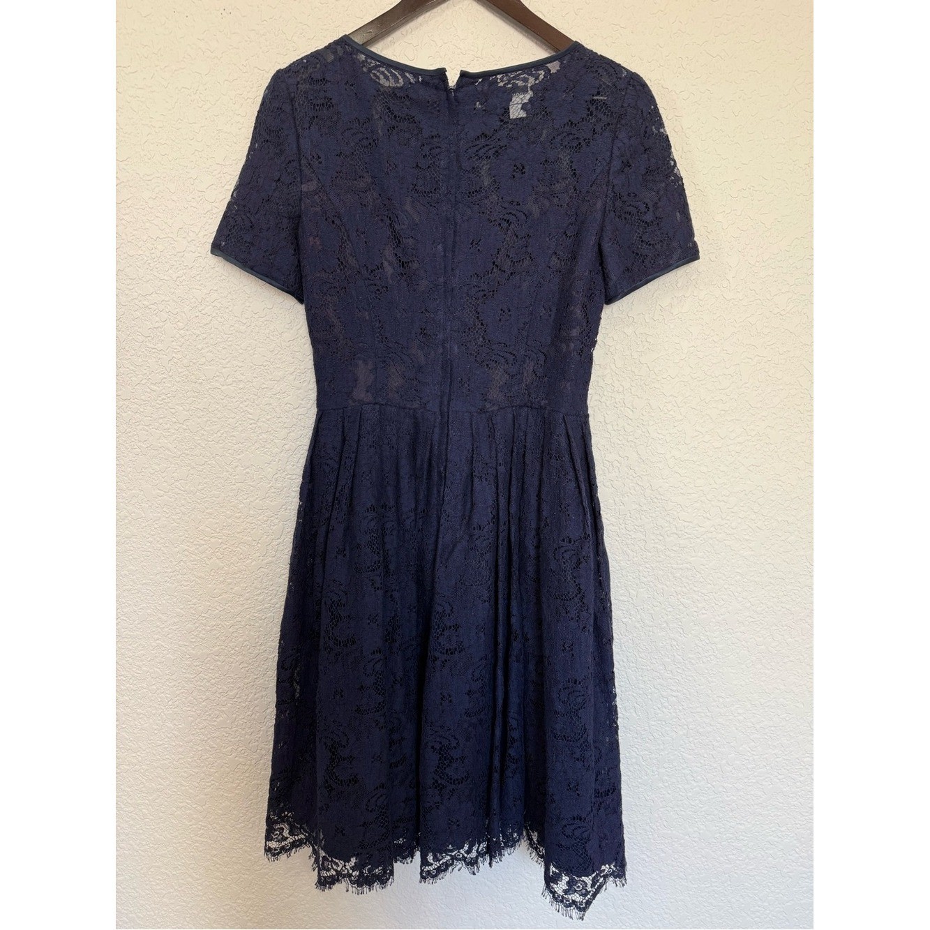 Vintage Nipon Boutique Lace Fit & Flare Dress | Navy Blue | Romantic | Size 4