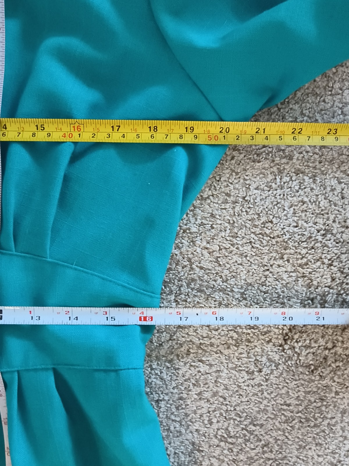Vintage 90s Pleated Pencil Dress Teal Size 16 Midlength Preppy Stretch Waist P41
