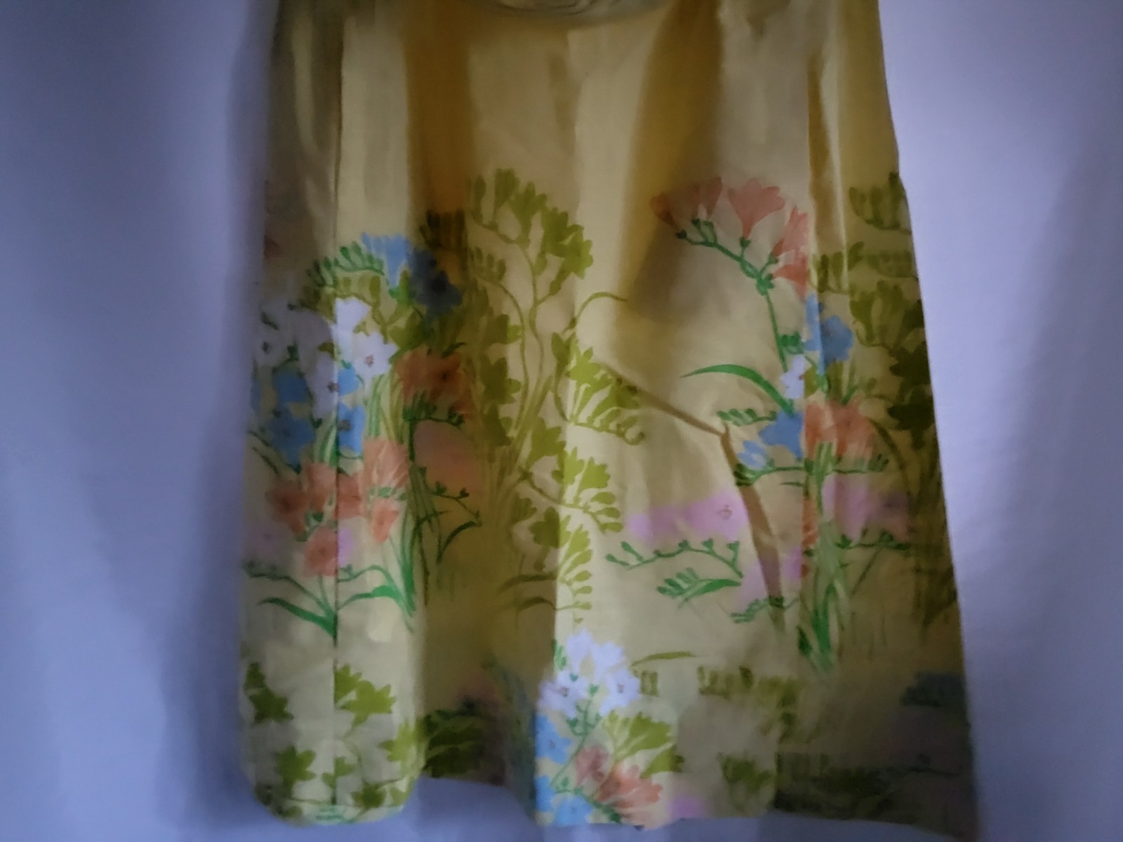 vtg women day dress pat premo california S/M cotton yellow floral midi 50’s 60’s