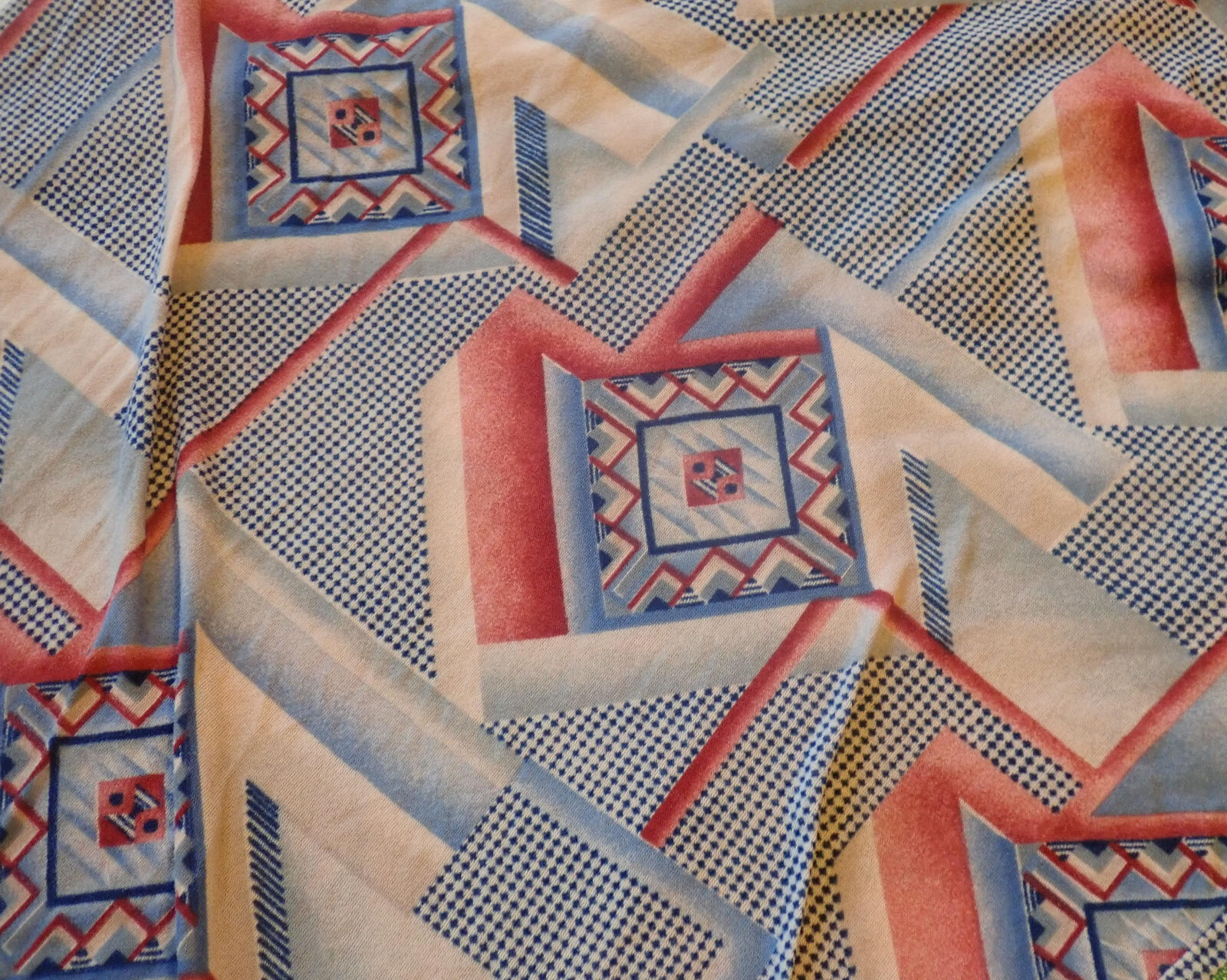 Vtg 70s Hilton Head Sportswear Womens M Disco Shirt Geometric Abstract Art Print