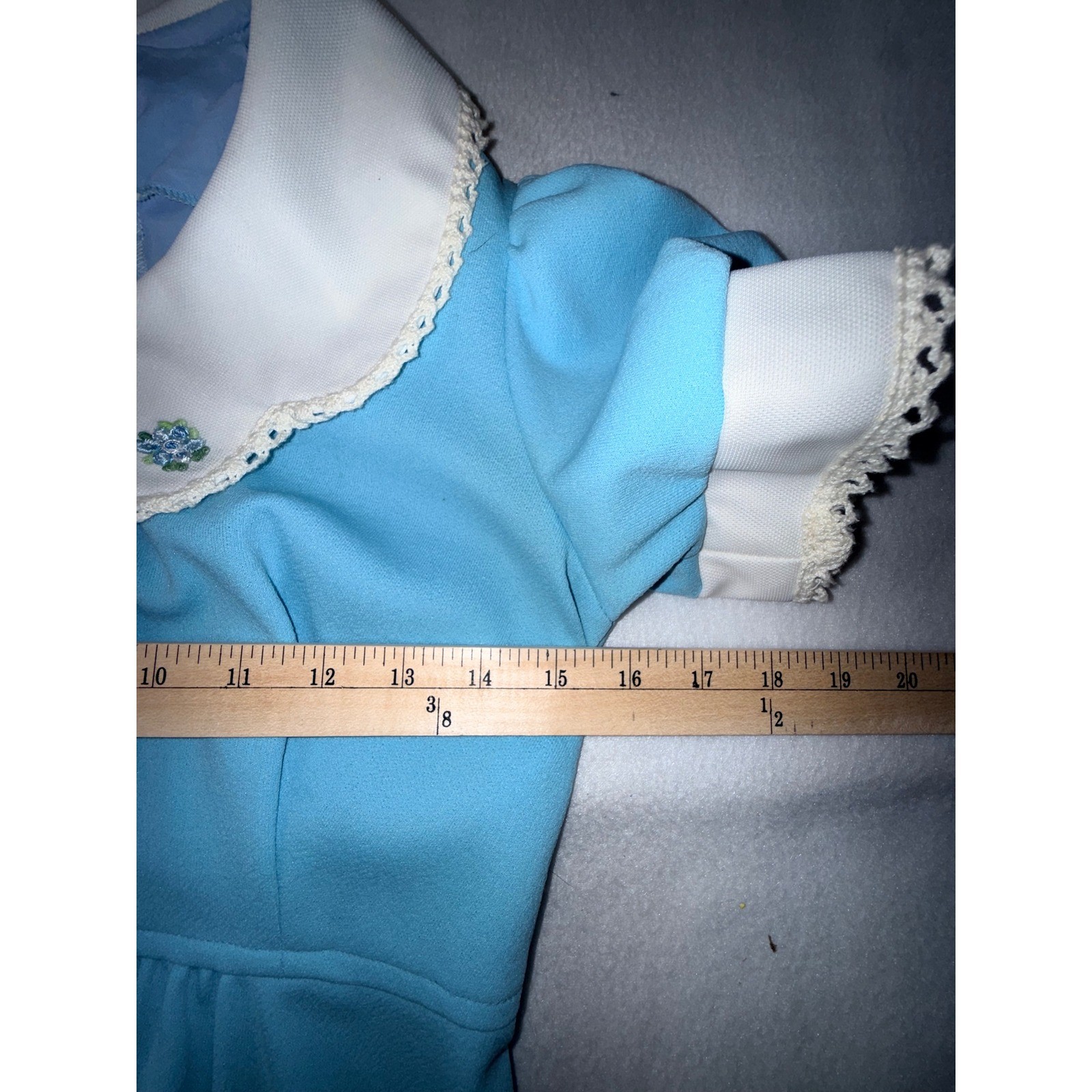JCPenney Fashions Maxi Dress Woman’s Size 9 Blue Vintage Lace Collar