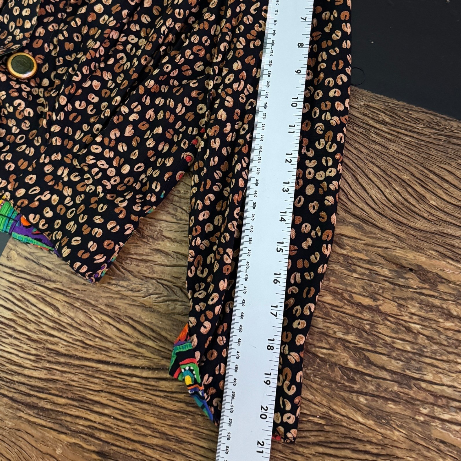 Carole Little Petites Vintage 90s Beaded Leopard Tropical Rayon Gauze Jacket 6