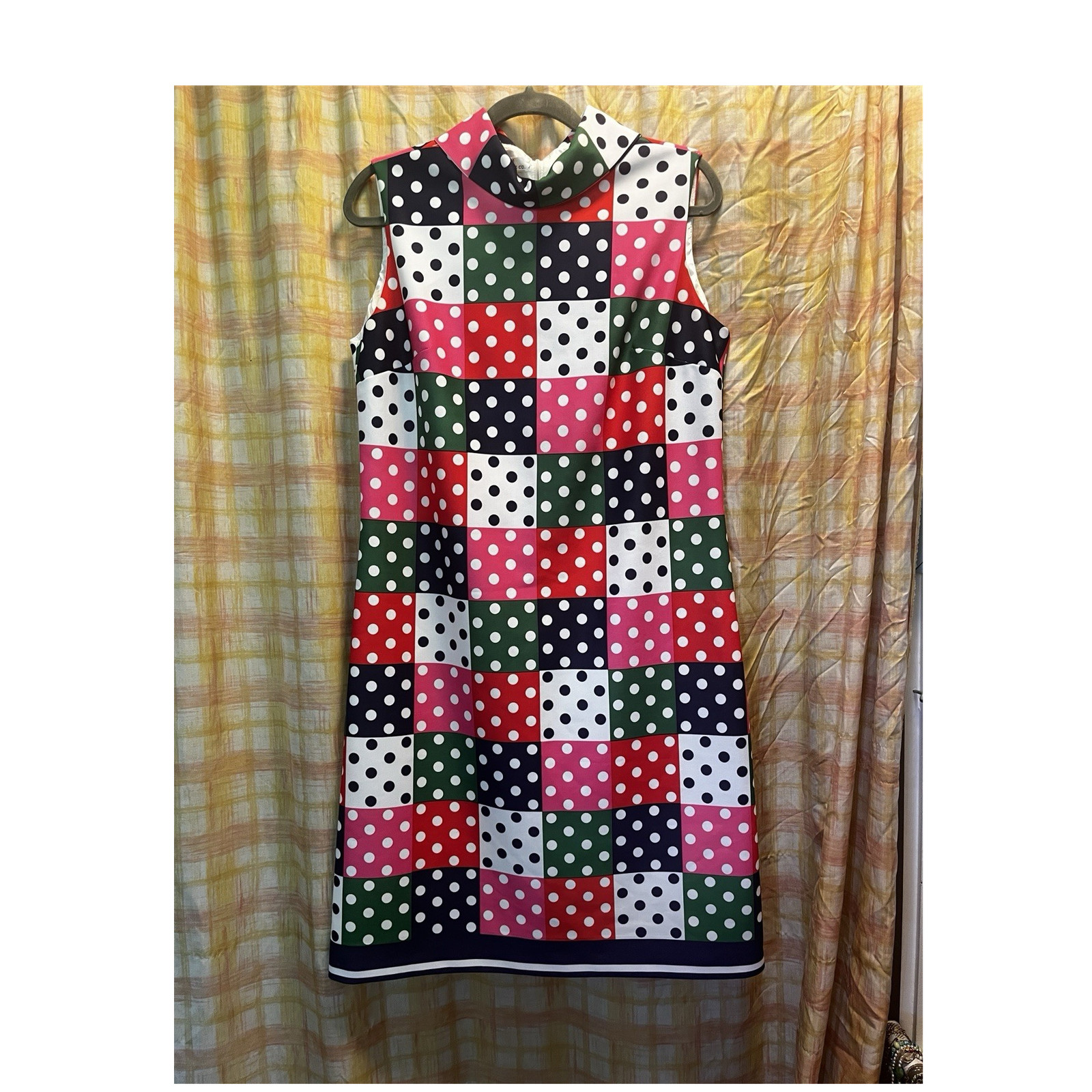I. Magnin & Co. Multicolor Polka Dot Shift Dress Regular Size