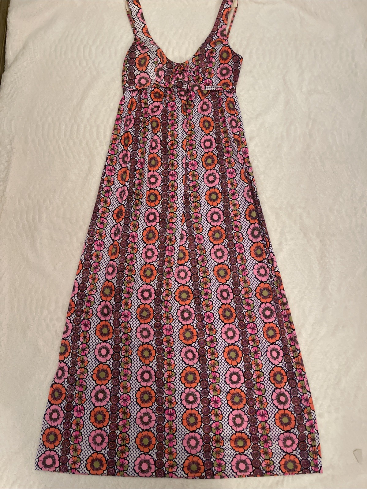 Vintage 60s Sirena California Maxi Dress Hawaiian Psychedelic Hippy Flower Power