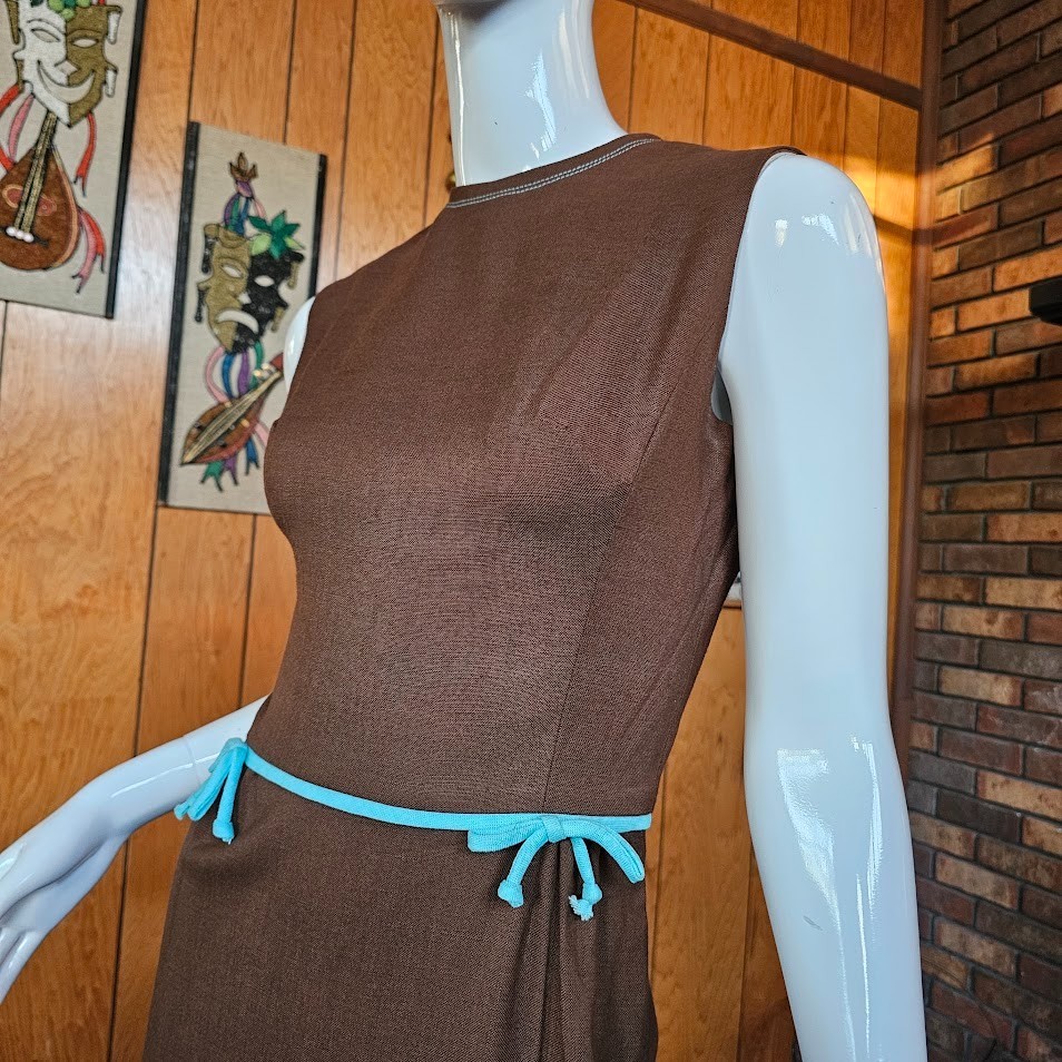 Vtg 60s Mod Preppy Micro Mini Bobbie Brooks Cocktail Party Go Sheath Dress XS/S