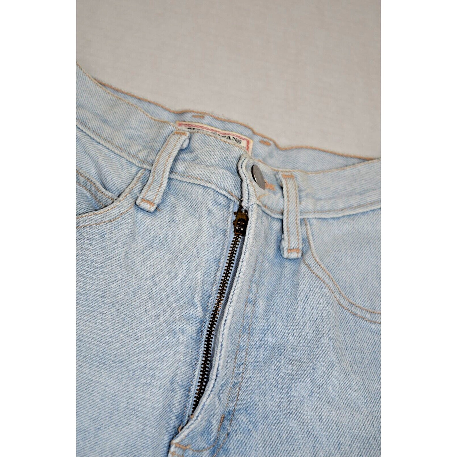 Vintage Guess Jeans Size 28 80s Pale Blue 3 Zip Fly Ankle Made USA