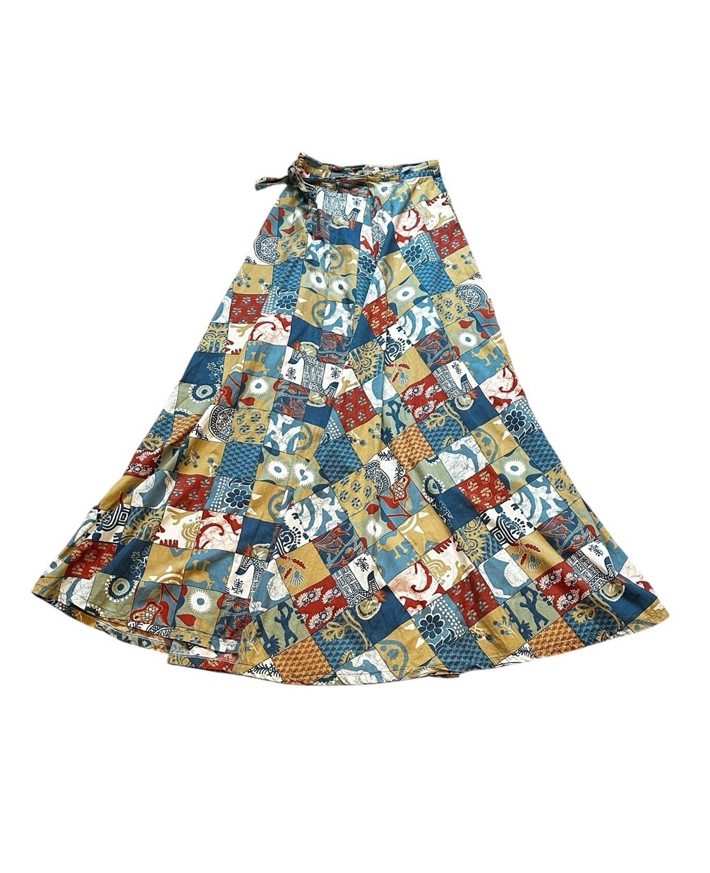 Nap Liberty House Vintage Wrap Maxi Skirt Patchwork 60s Boho Cottagecore Size S