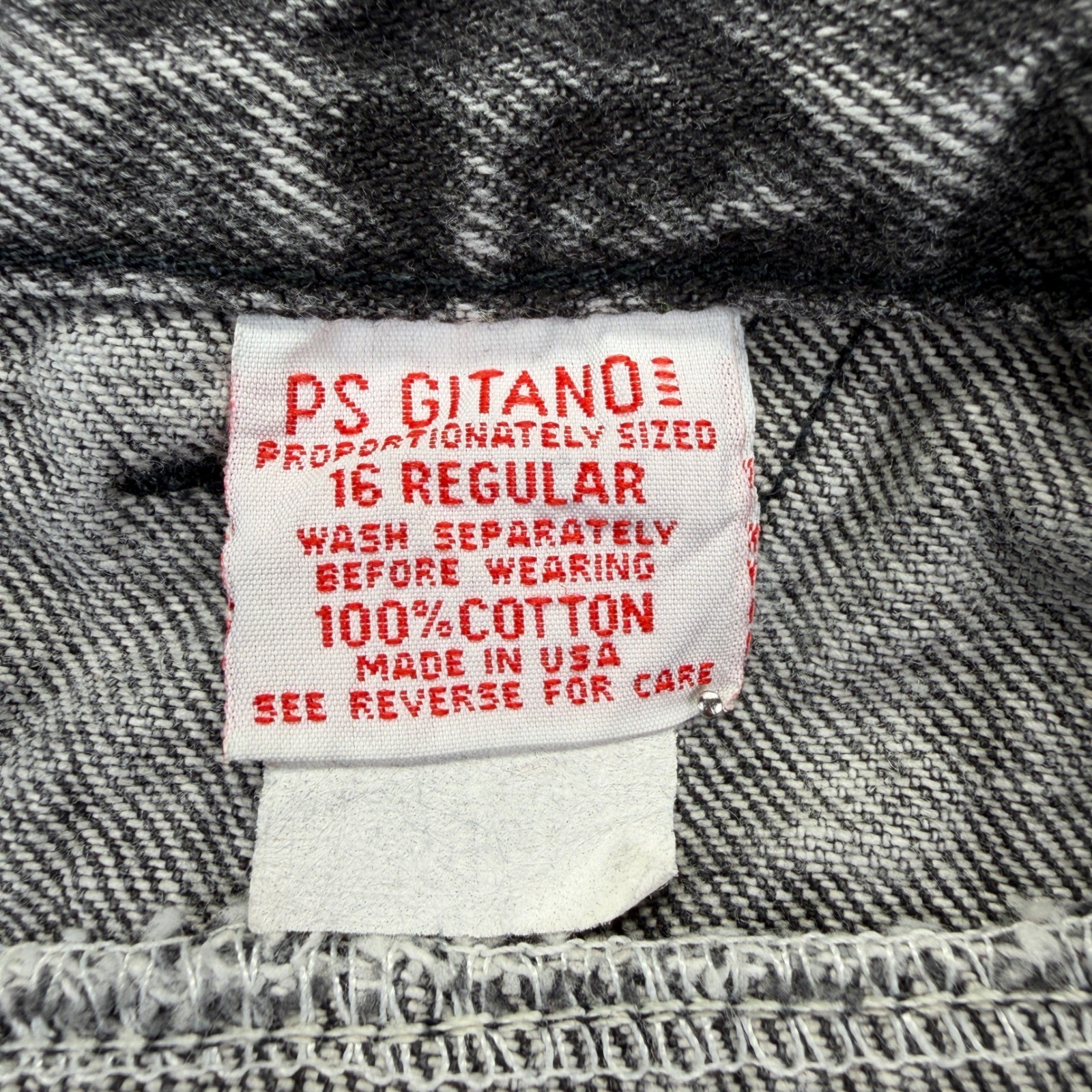PS Gitano Jeans Womens 16 Gray Acid Wash High Rise Mom Vintage 80s 90s USA Made