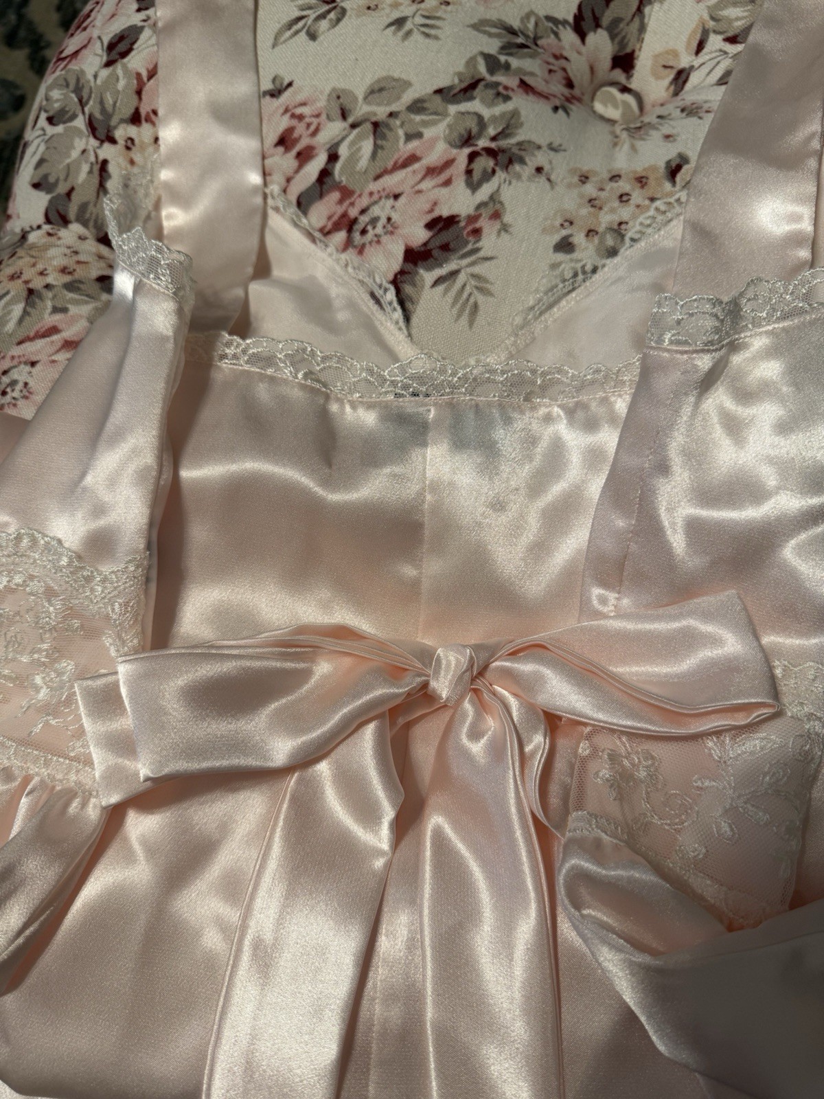 Vintage Harrods London Saxon Lingerie Blush Pink Long Nightgown NEW in Box 1997