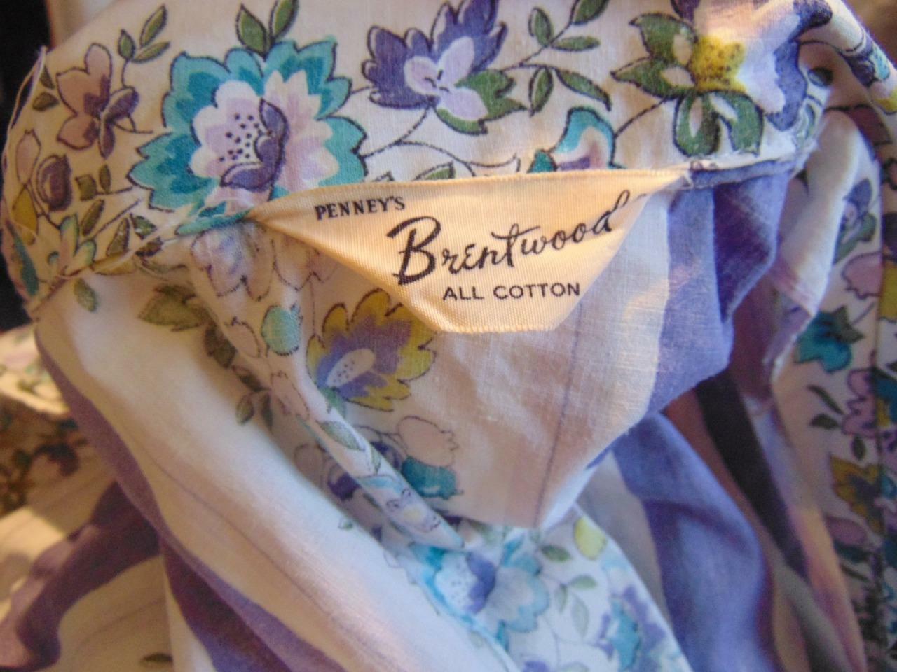 50/60s BRENTWOOD FOR PENNYS FLORAL COTTON SHIRT WAIST DRESS 24 W