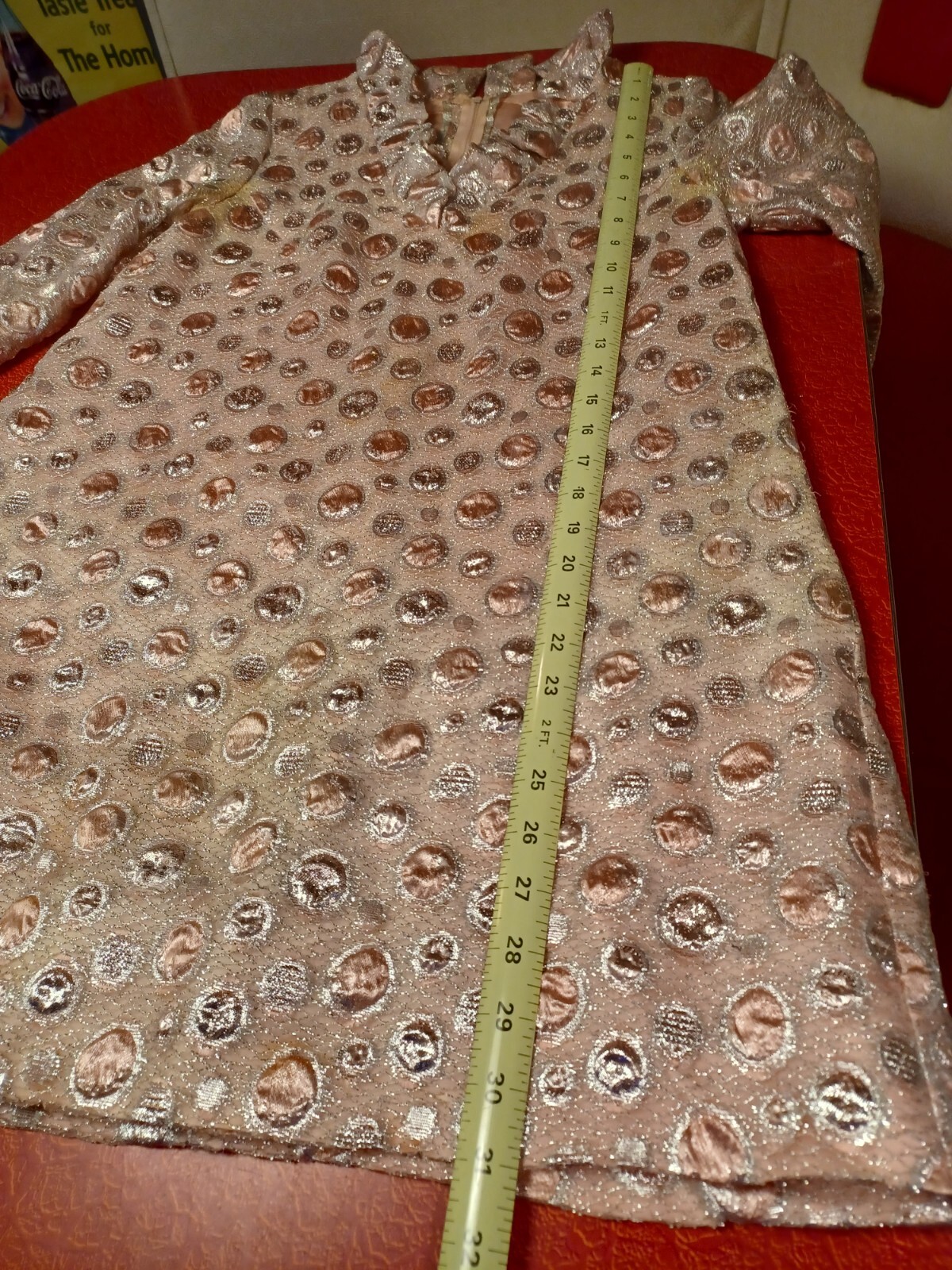 True VTG Mid-century 1960s A Line Swing GoGo Mini Dress Metallic MCM MOD Shift M