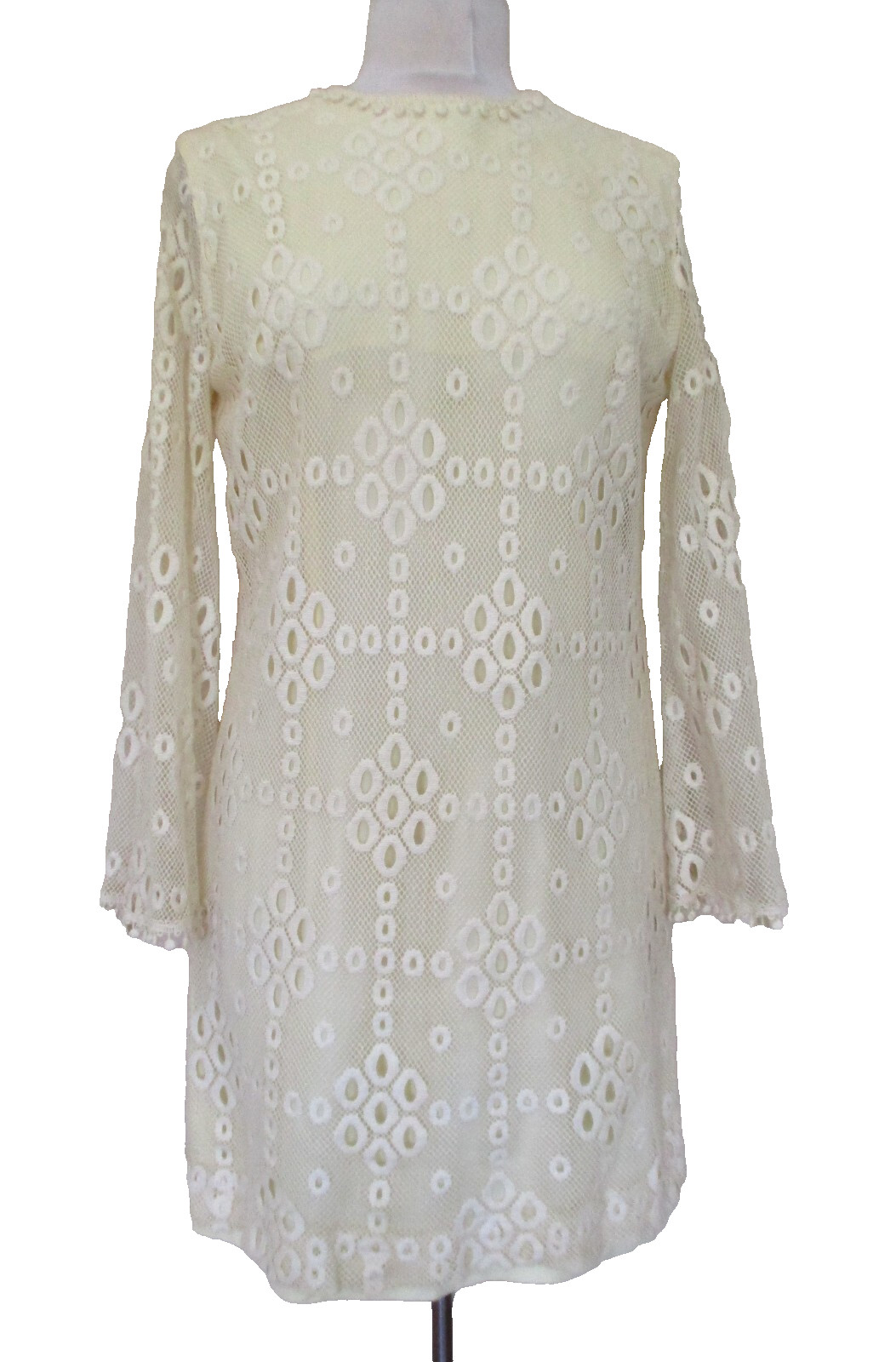 Vintage 60s Junior Sophisticates Originals Ivory Lace Dress S/M Women