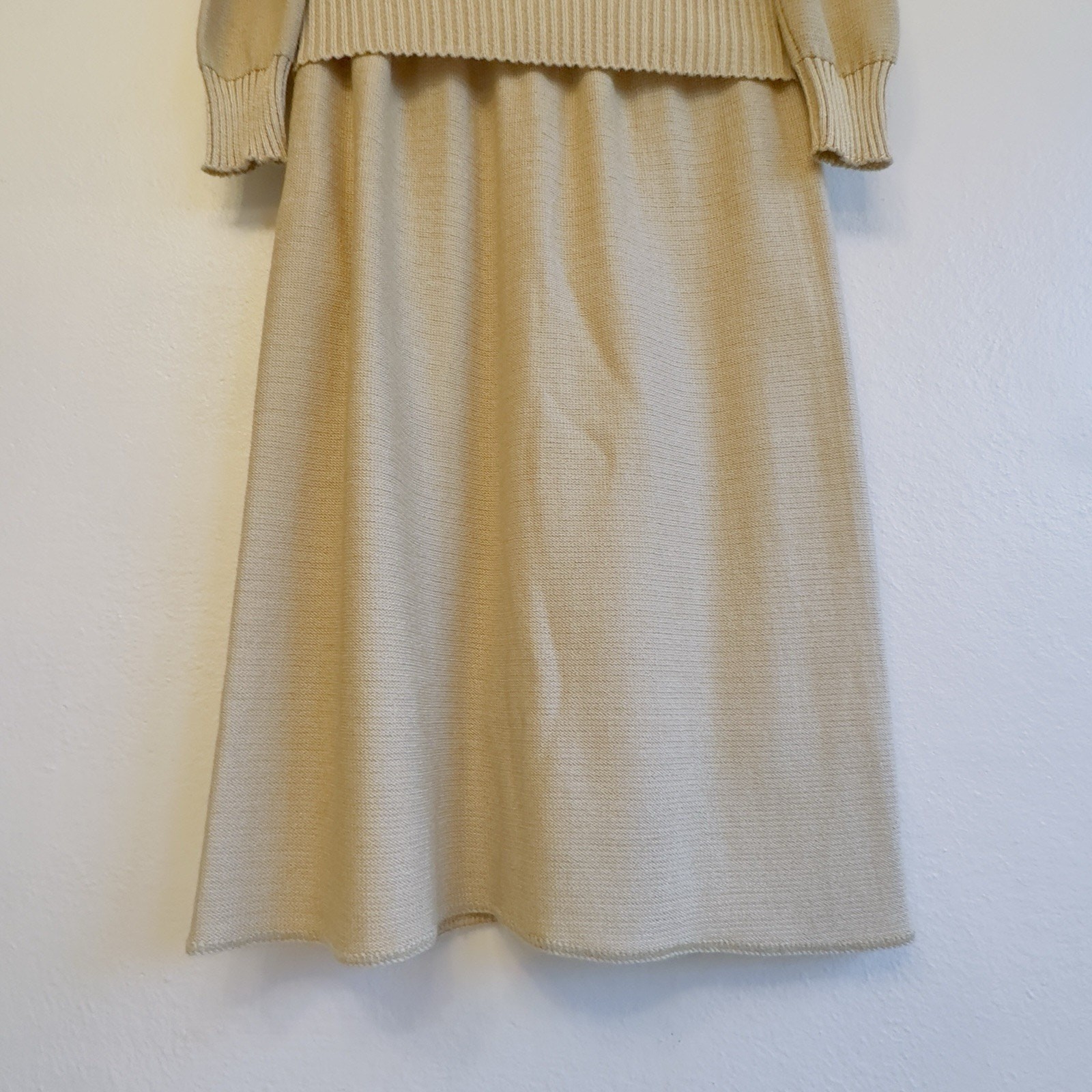 Vintage Vivanti Metallic Gold Knit Sweater & Skirt Set | Size 6 | Made in USA