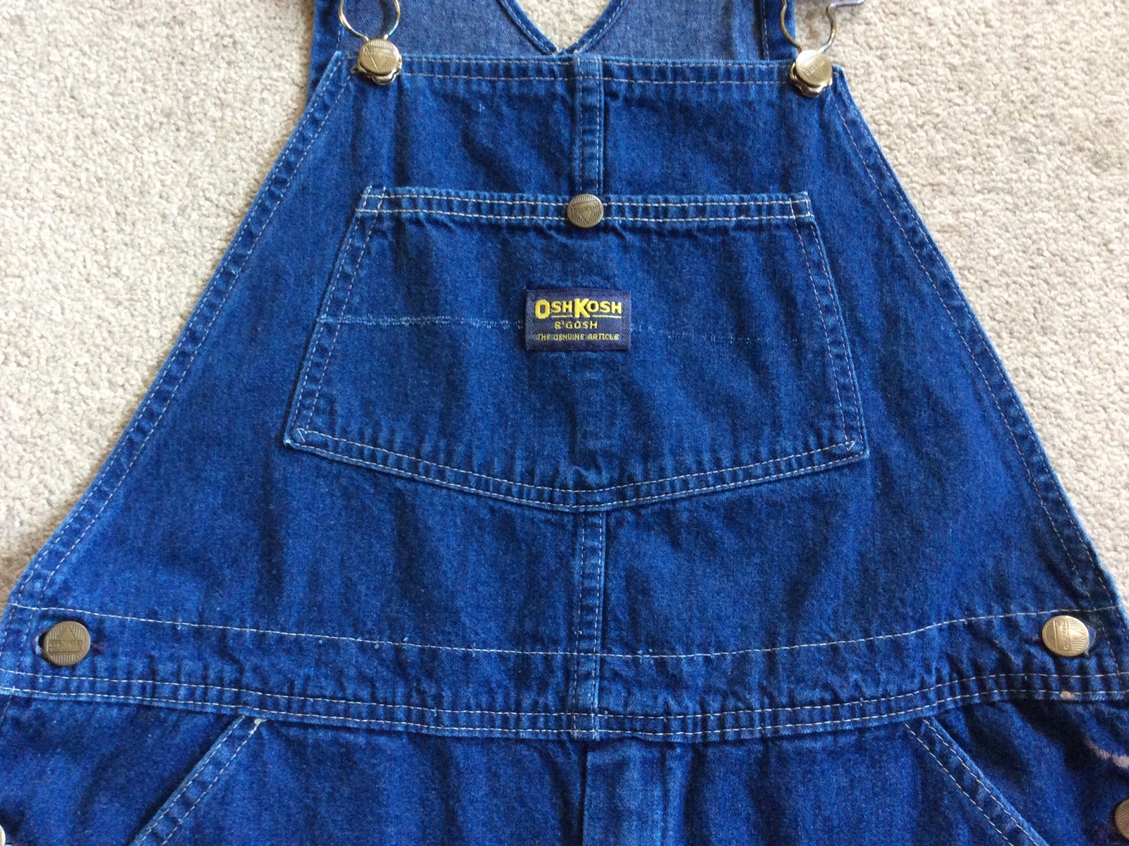 Vintage Oshkosh B’Gosh Vestbak Overalls Jean Cutoff Shorts Size 33/4 Zipper Fly