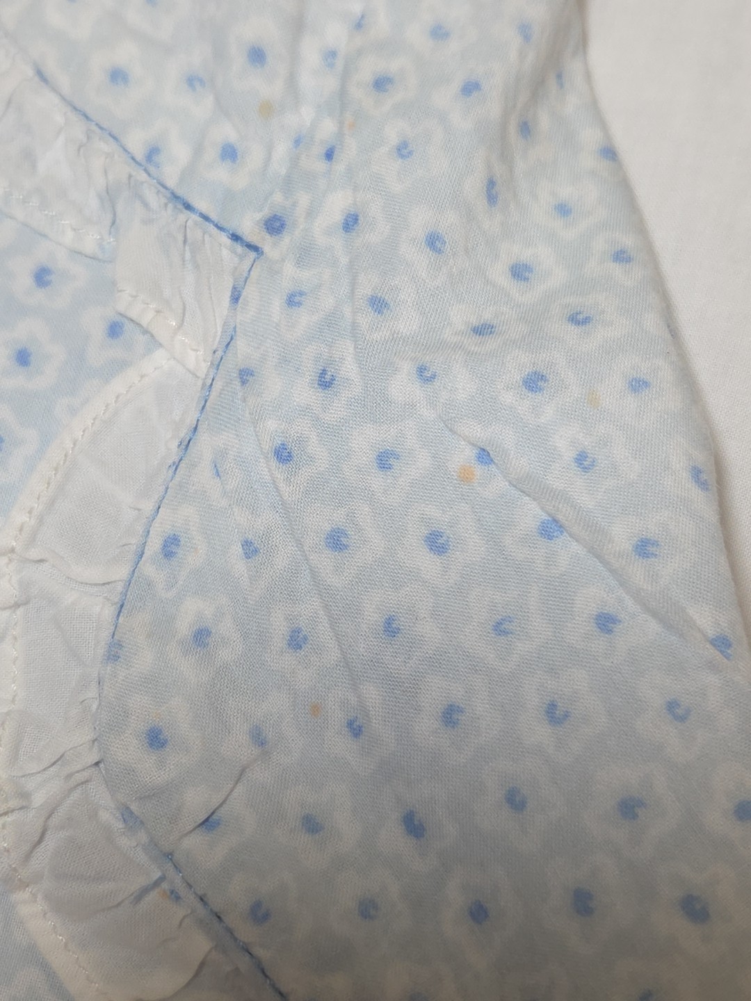 Vintage Laura Ashley Nightgown Blue Cotton Floral Rose Cottage Prairie XL UAE