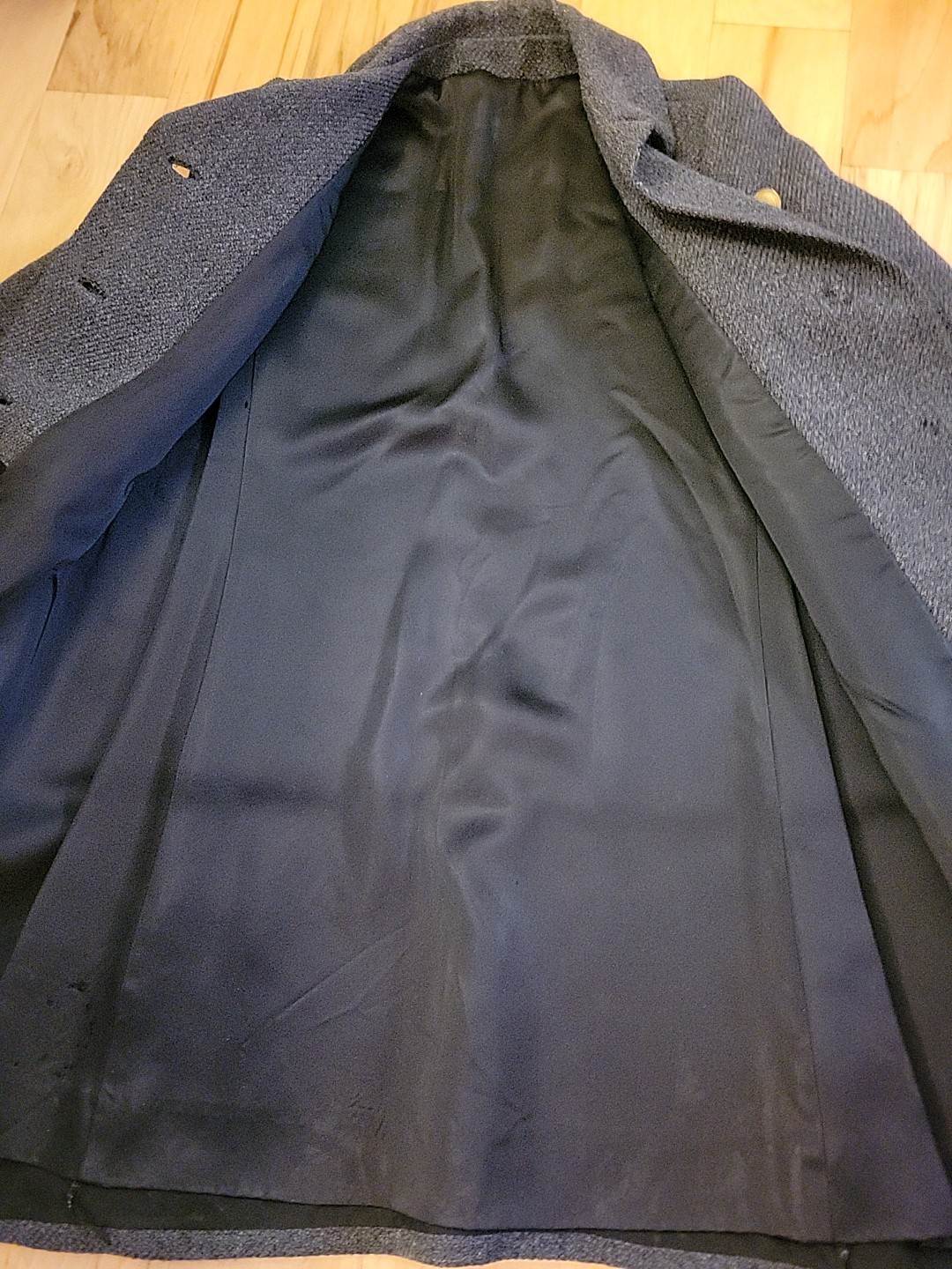 Vtg Sycamore De Jongs 100% Pure Wool Coat Made In USA Gray Approx Size Sm – M*