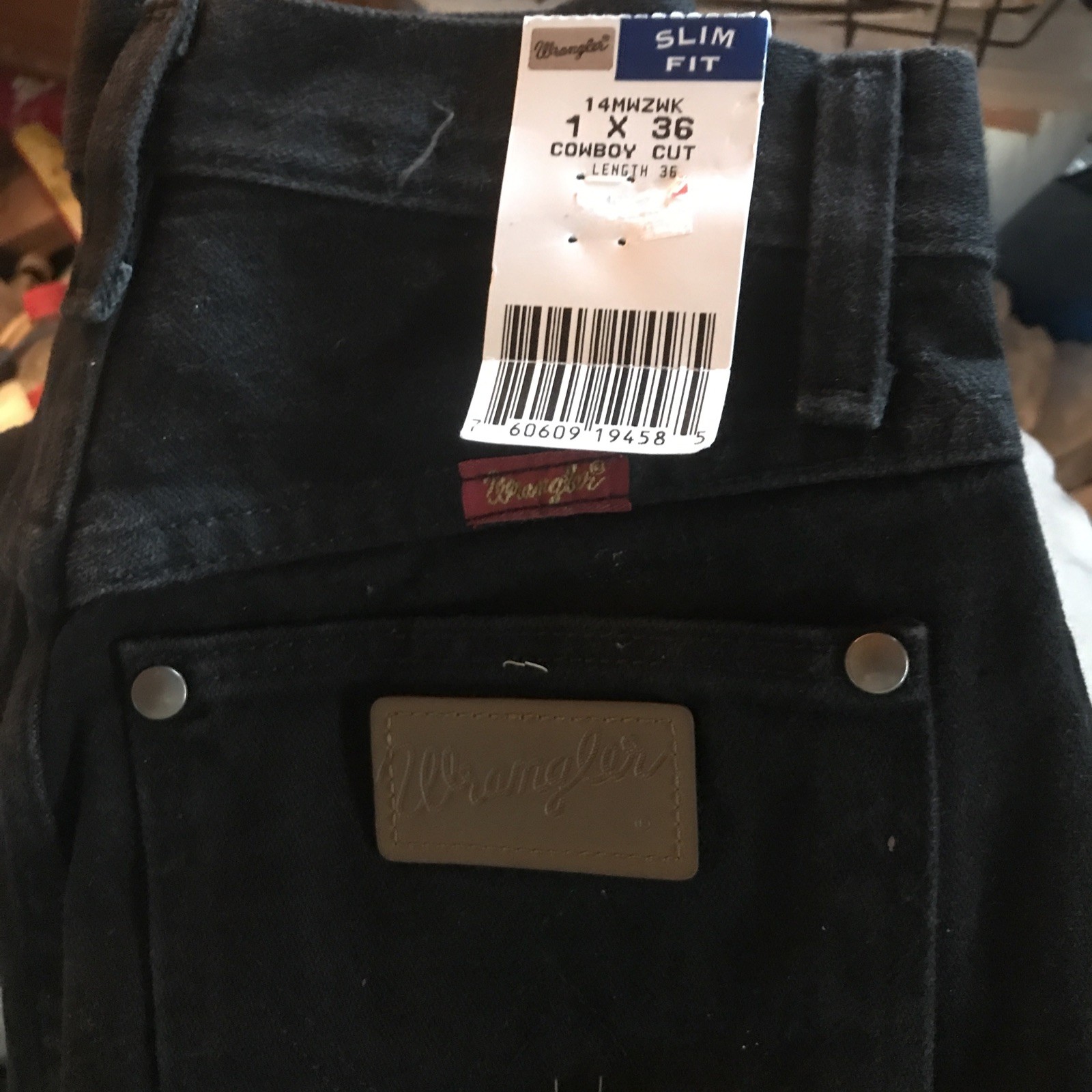 VTG NWt Wrangler Jeans 1×36 » Black MADE IN USA 14mwzwk Slim