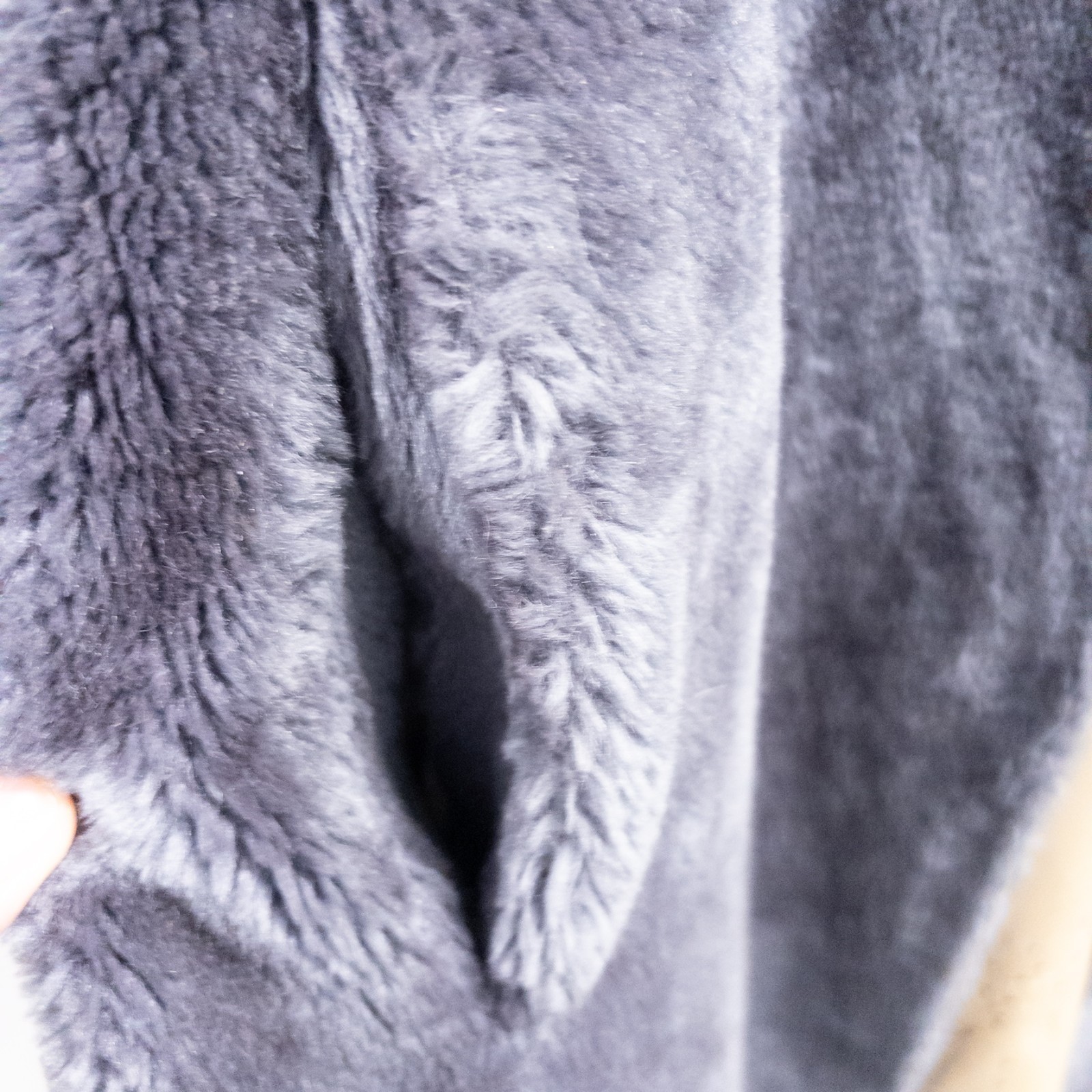 Vintage 1950s Bullock’s Westwood Borgana Faux Fur Coat Blue Gray Long Hollywood