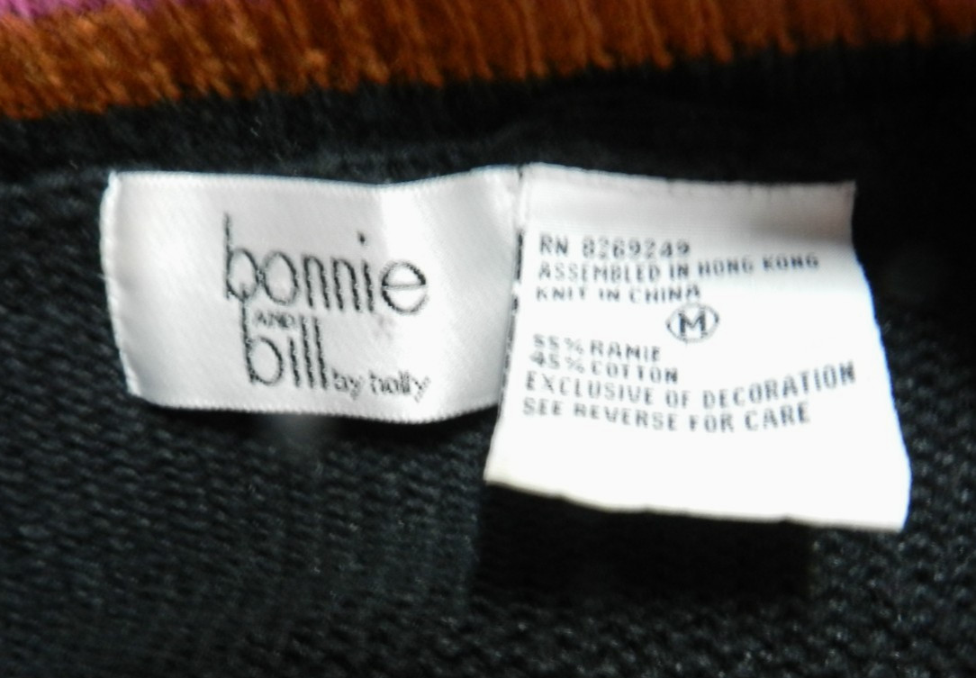 Bonnie and Bill Vintage cardigan sweater Sunflower Oversized Size Sz Medium Md M