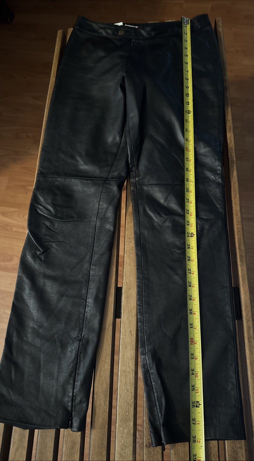 Vintage 80’s Diesel Black Leather ETICHETTA Pants No Pockets Size M
