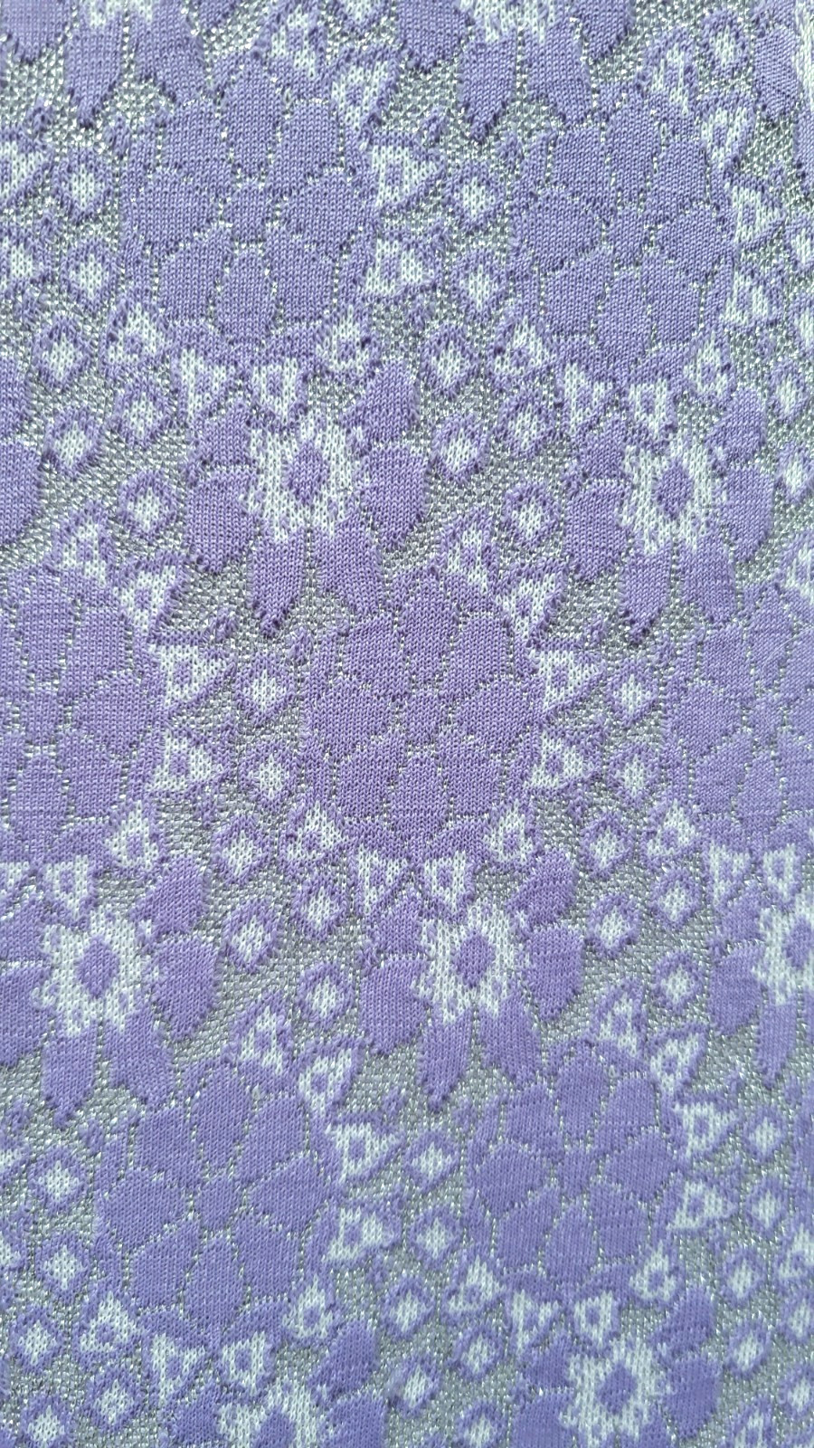 Vintage 1960s Purple & Silver Lurex Double Knit Maxi Dress – Size S/M – EUC