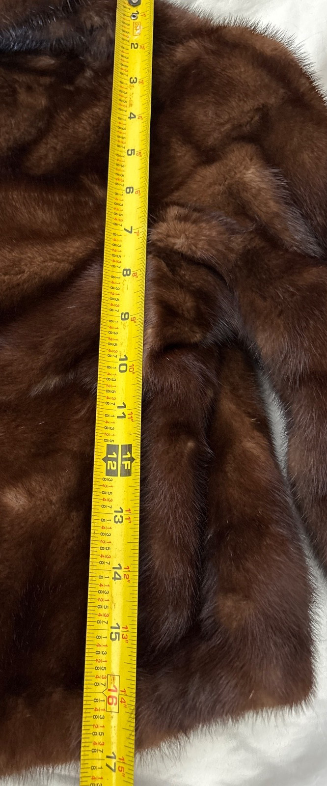 VINTAGE Brown Mink 50’s SHRUG JACKET LADIES SMALL-Shawl Collar-Bracelet Sleeves