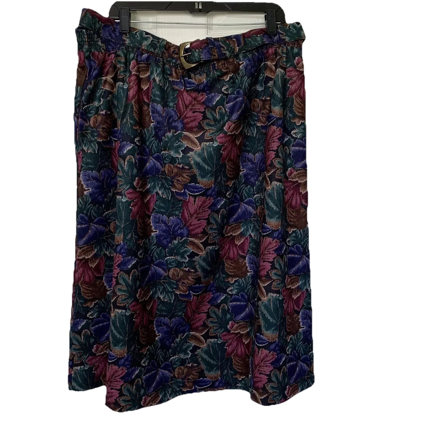Vintage Wentworth Women 36 Gallery Autumn Leaves Skirt Union Made USA Polyester