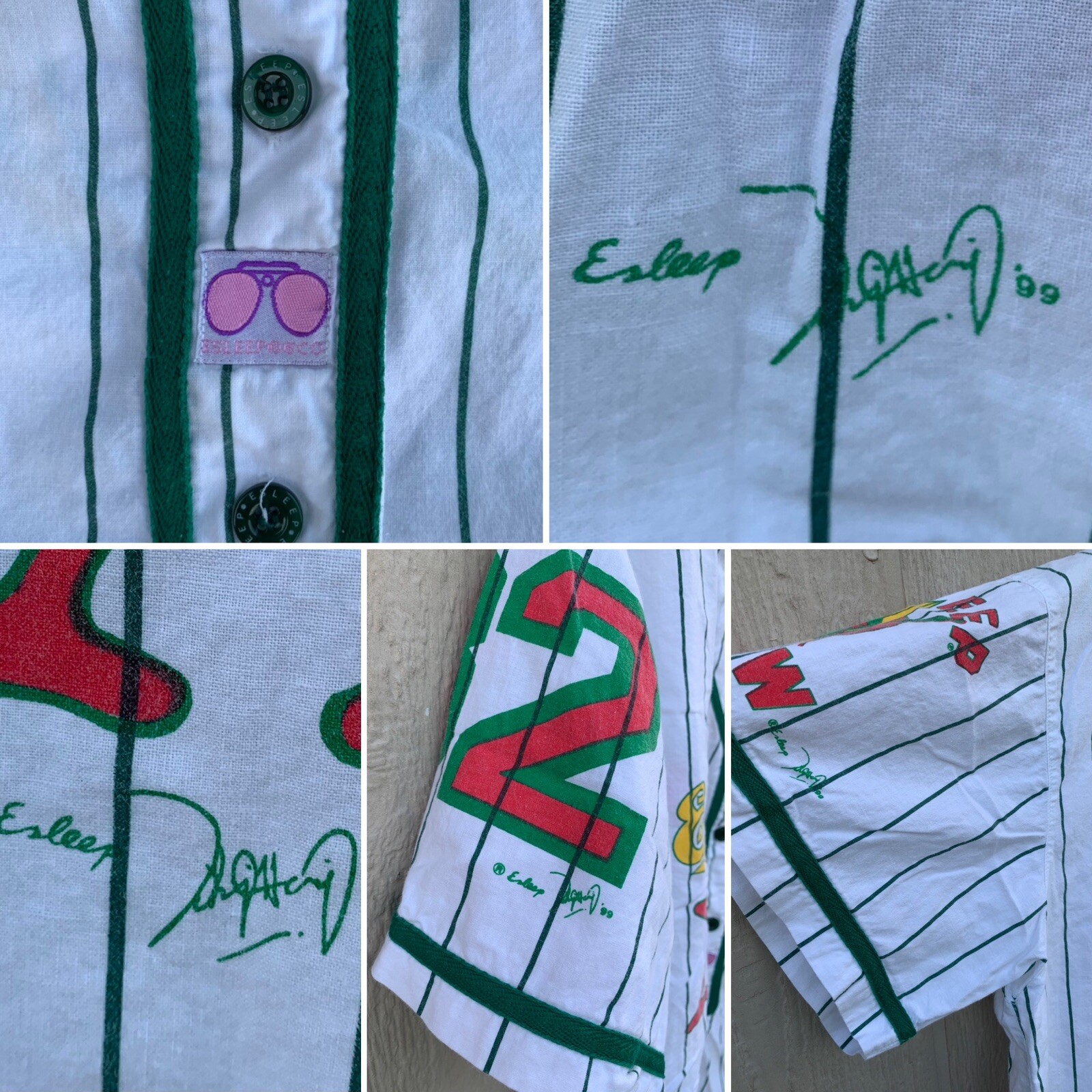vintage ESLEEP BOXER Rush 1973 jersey style top 90s size large