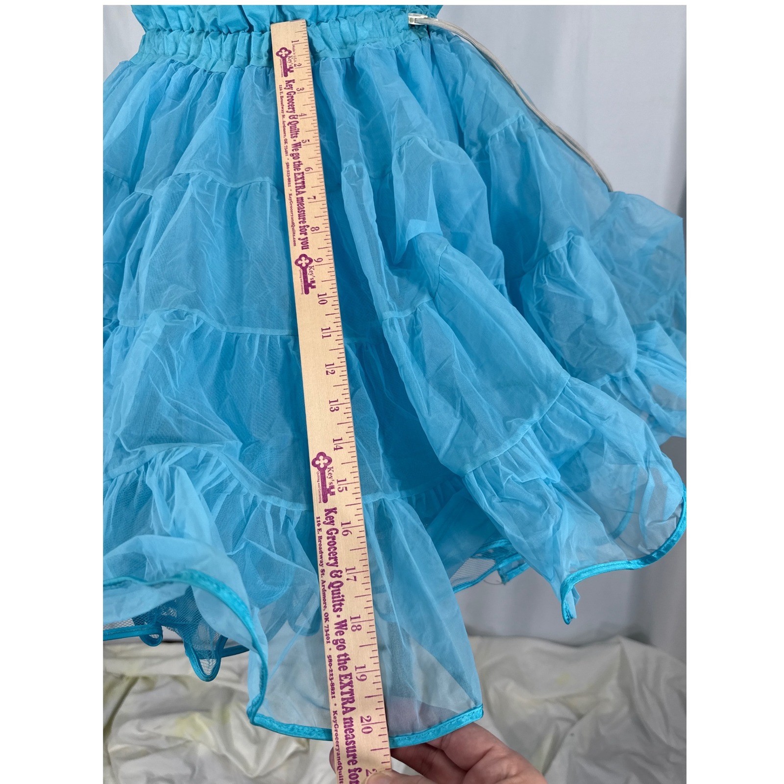 VTG Malco Modes Partners Please Turquoise Blue Petticoat 565 Crinoline Skirt S