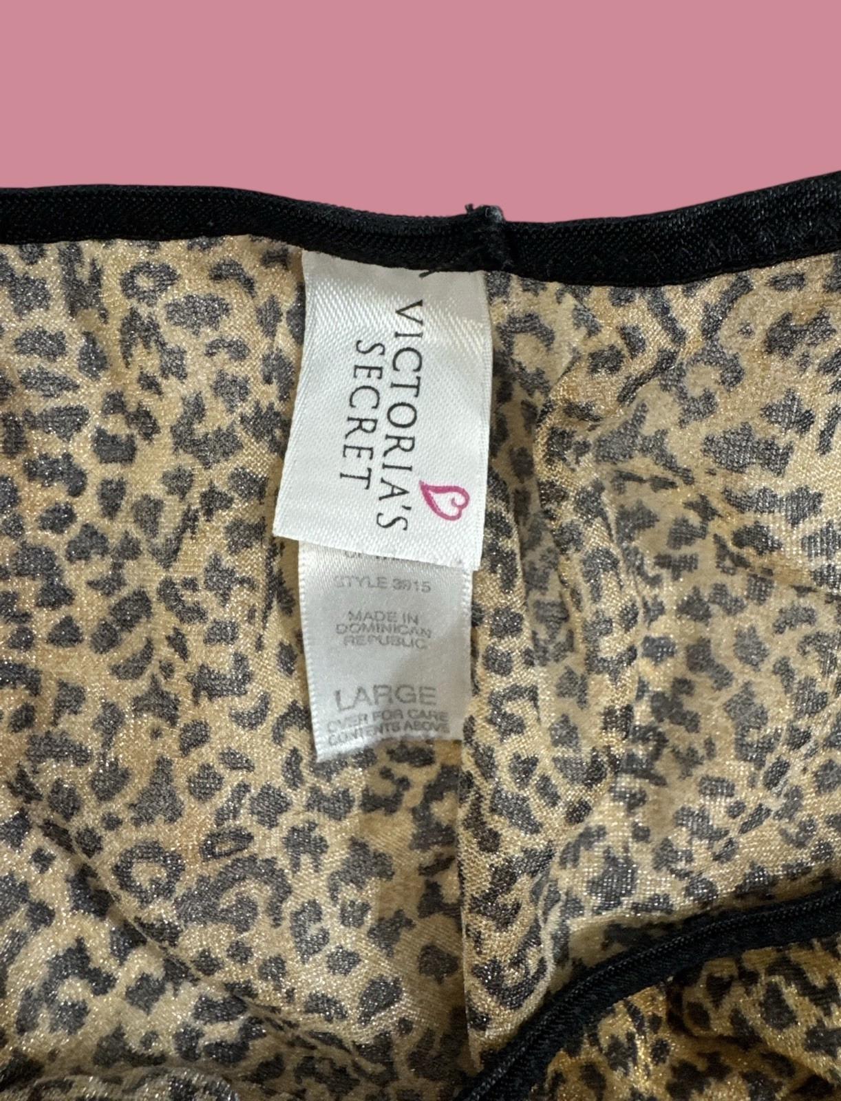 Vtg Victoria’s Secret size Large Double String Bikini Panty Leopard Cheetah