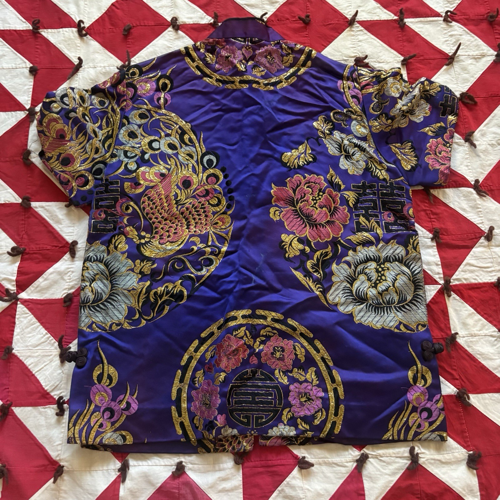 Vintage Purple Souvenir Pajama Top Women’s As Is Worn Flaws READ