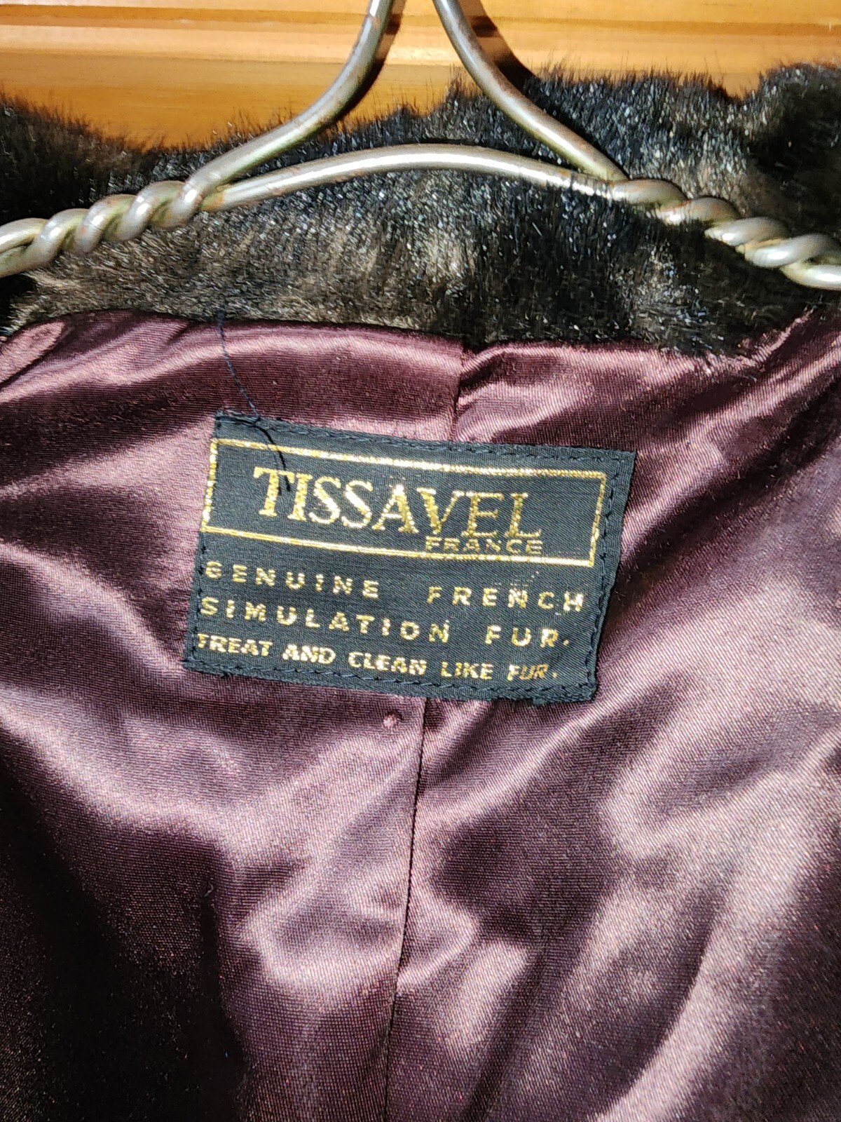 Vintage Tissavel Faux Fur Stole Cape