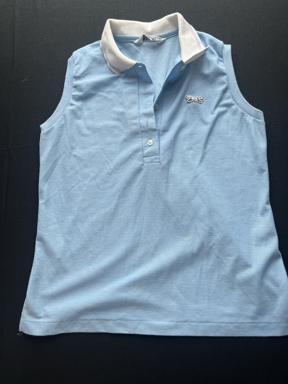 1970s, 80s Women’s The Fox Blue Sleeveless Knit Shirt
