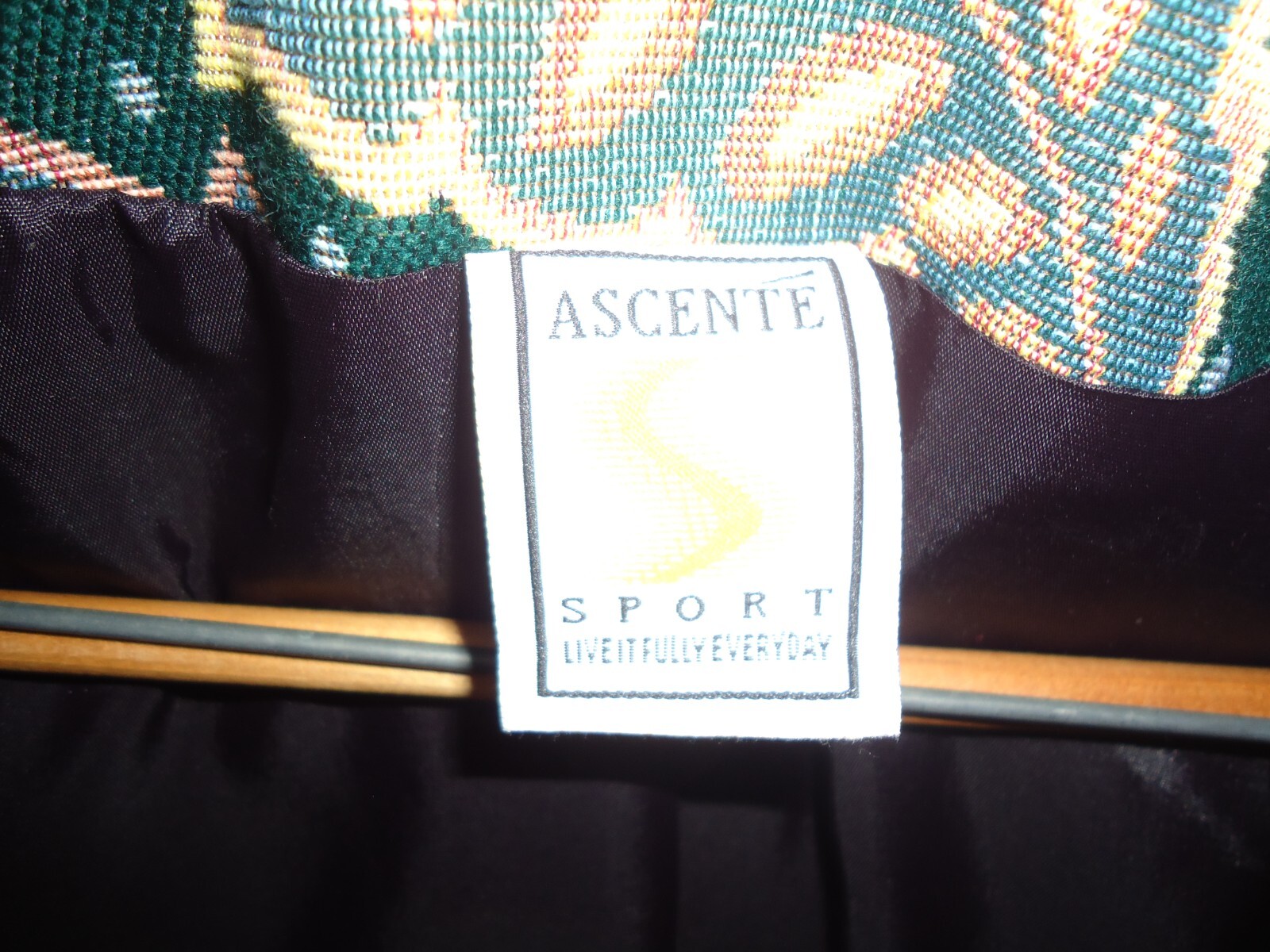 VTG Green Floral Tapestry Blazer Ascente 2X Shoulder Pads Pockets Granny Core