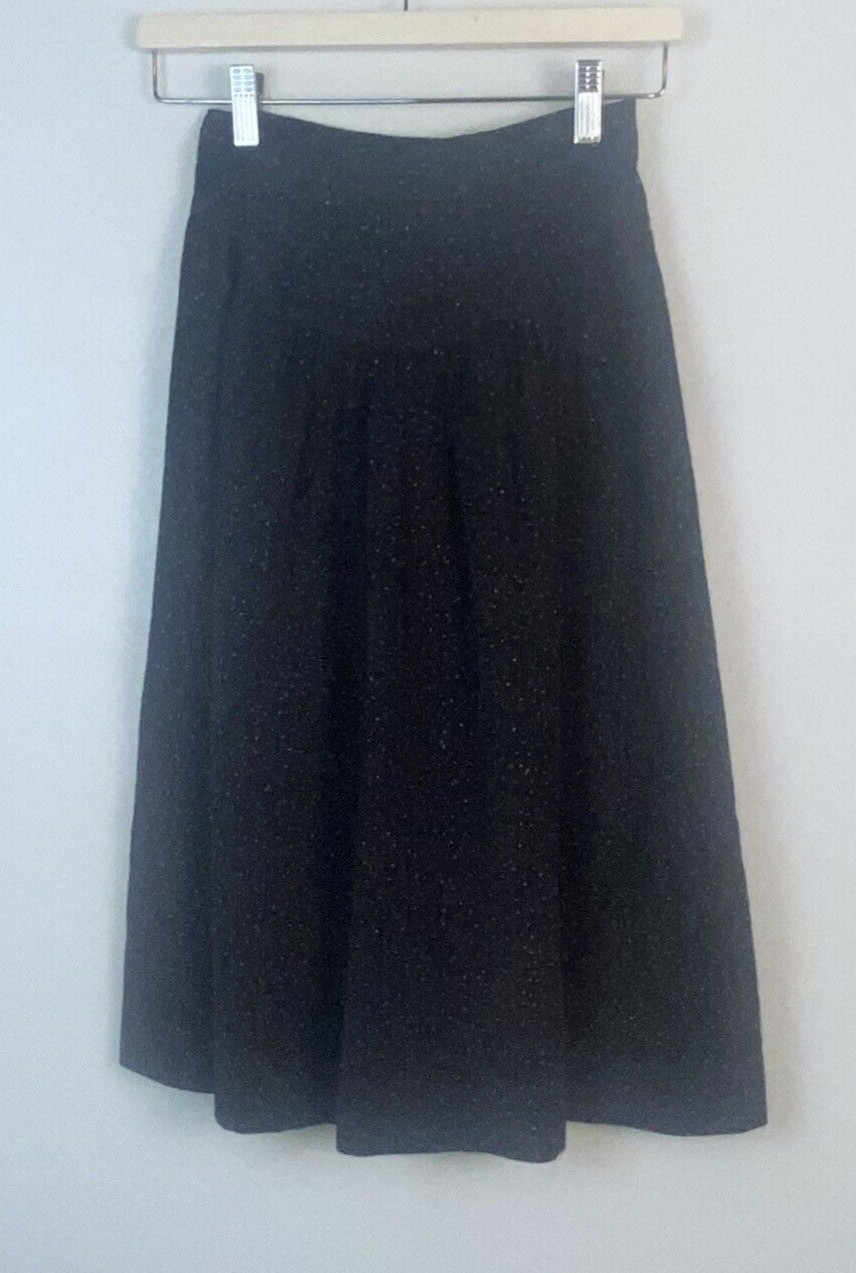 Vintage HaberdasHER Junior’s 9/10 Grey Wool Blend Plaid Midi Skirt High Waist