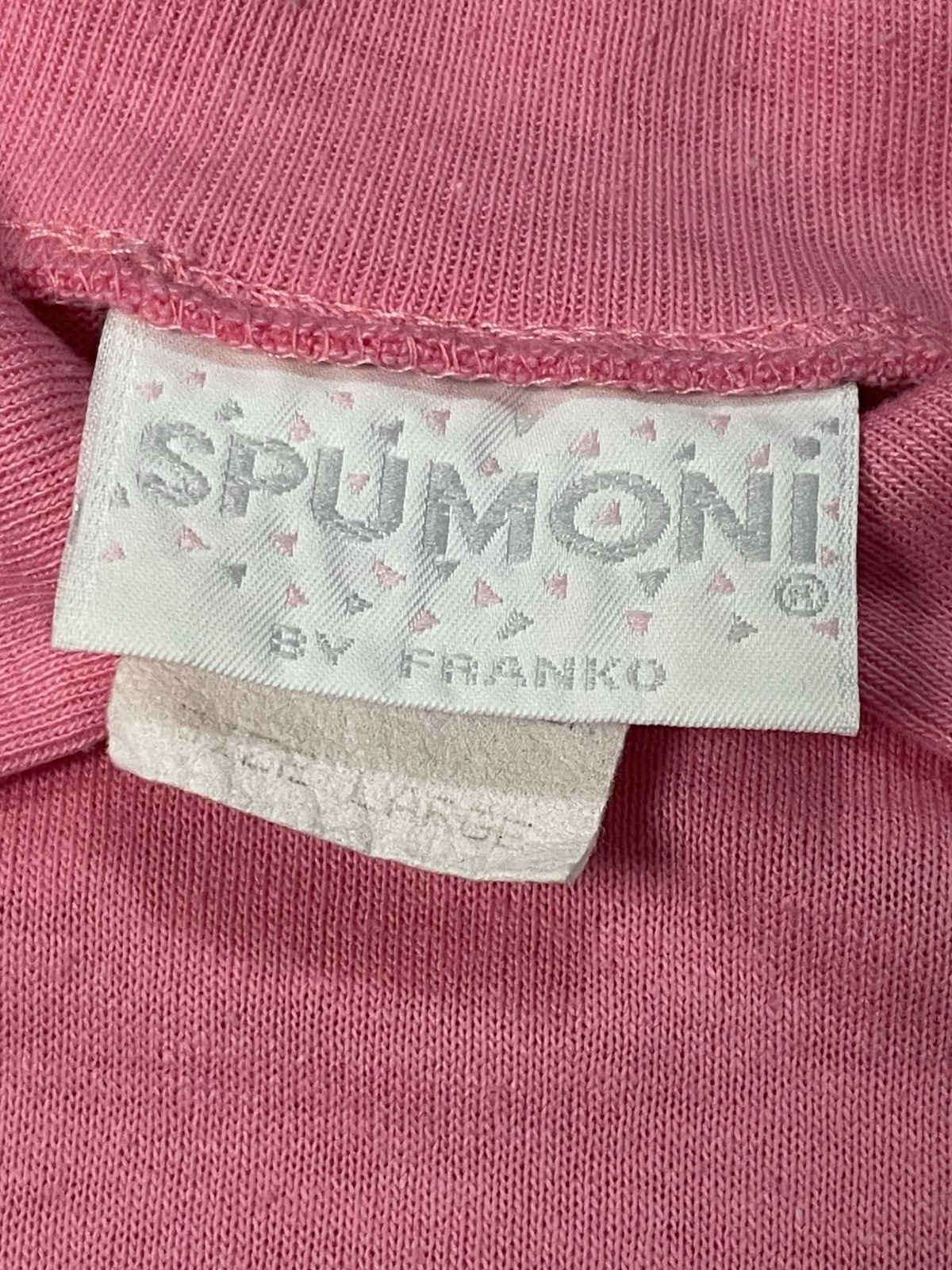 Vintage 80s Spumoni Pink Cats AOP Collared T-Shirt Size Large