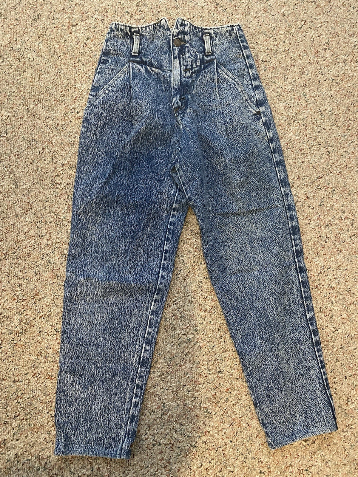 VINTAGE Women’s Zena Jeans High Rise Pleated Med Wash Size 7 Mom Jeans 80s