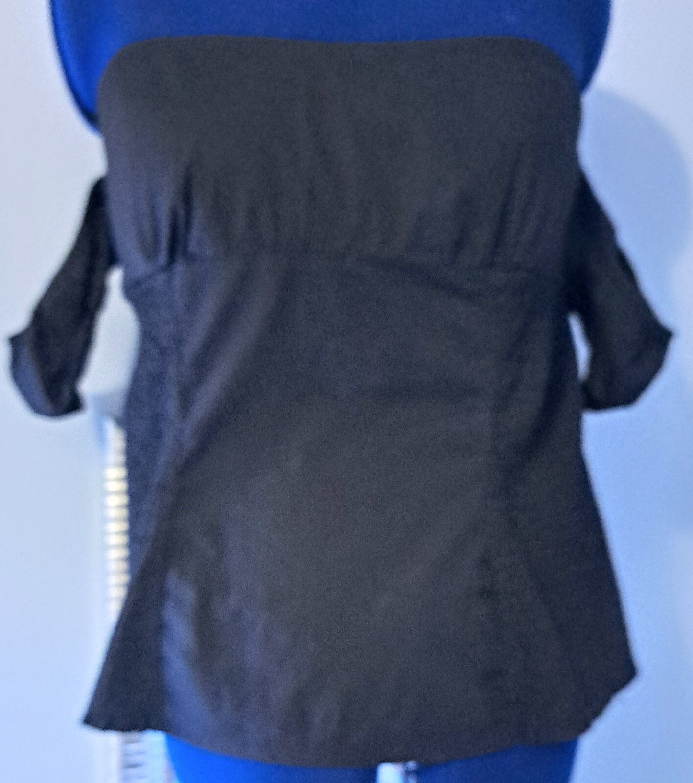 VTG GUESS WOMEN’S Black XL Structured Off the Shoulder Top COTTON BLEND