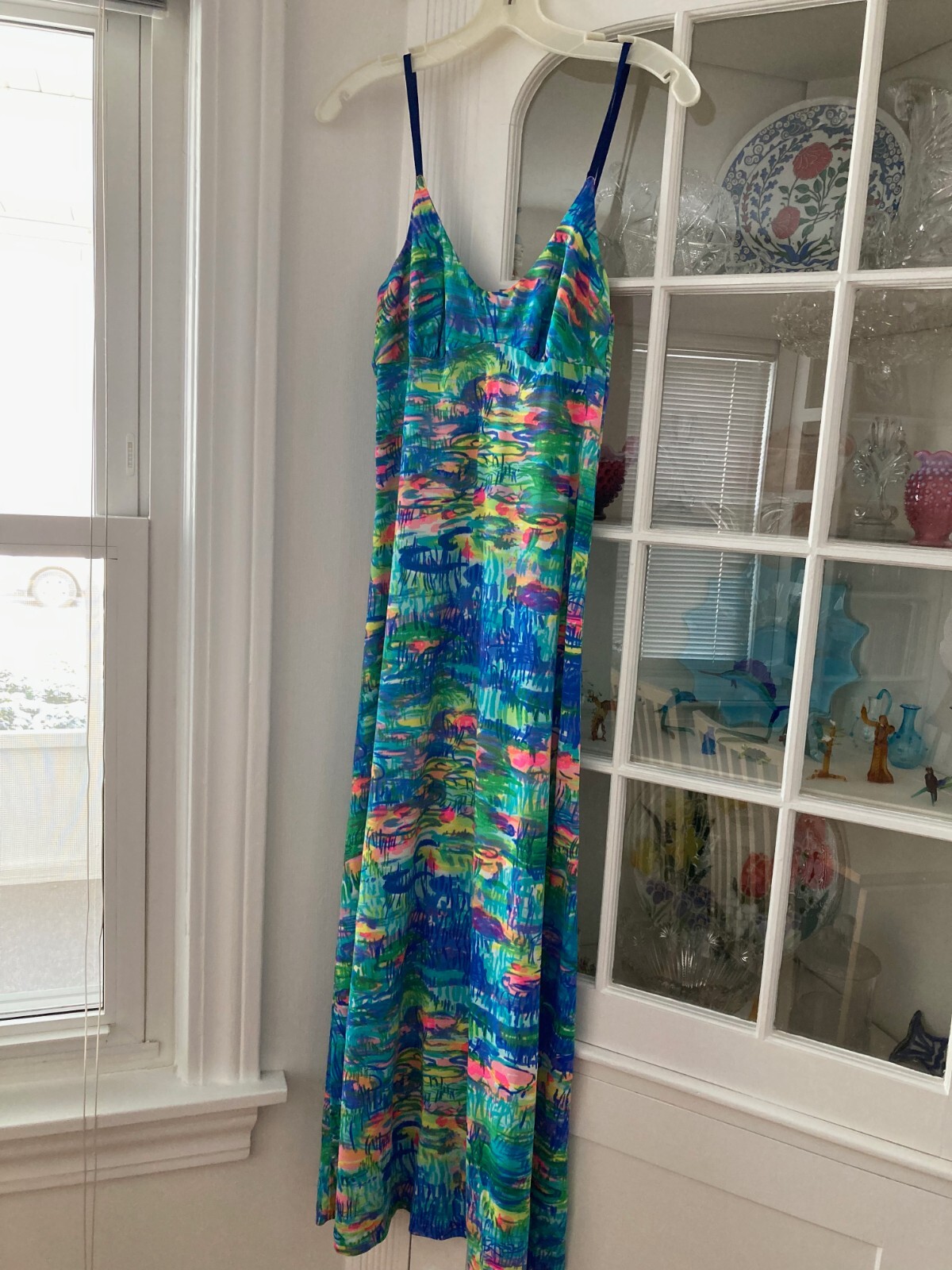 Kayser Monet waterlilies 1976 nightgown size small- nylon-unique, vintage