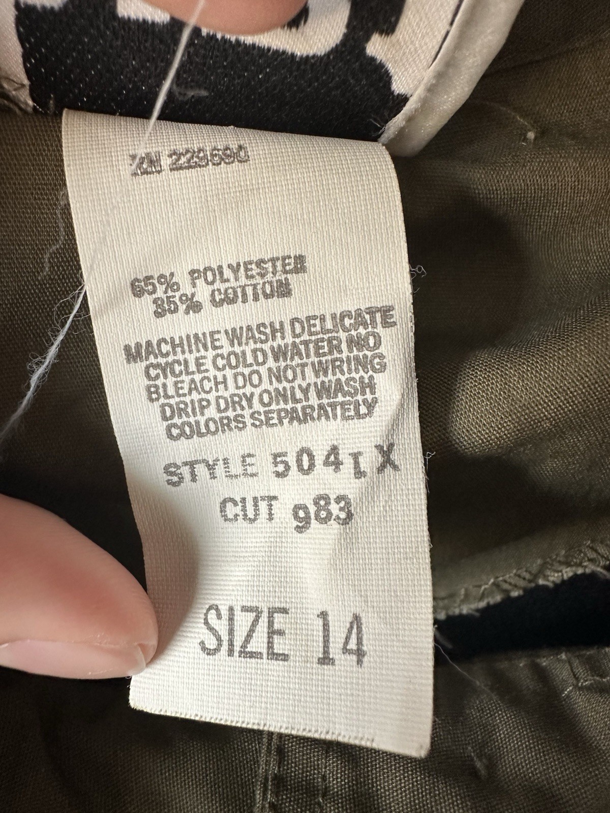 Vintage N.R. 1 by Ned Gould Green Military Styled Jacket Size 14 Made In USA