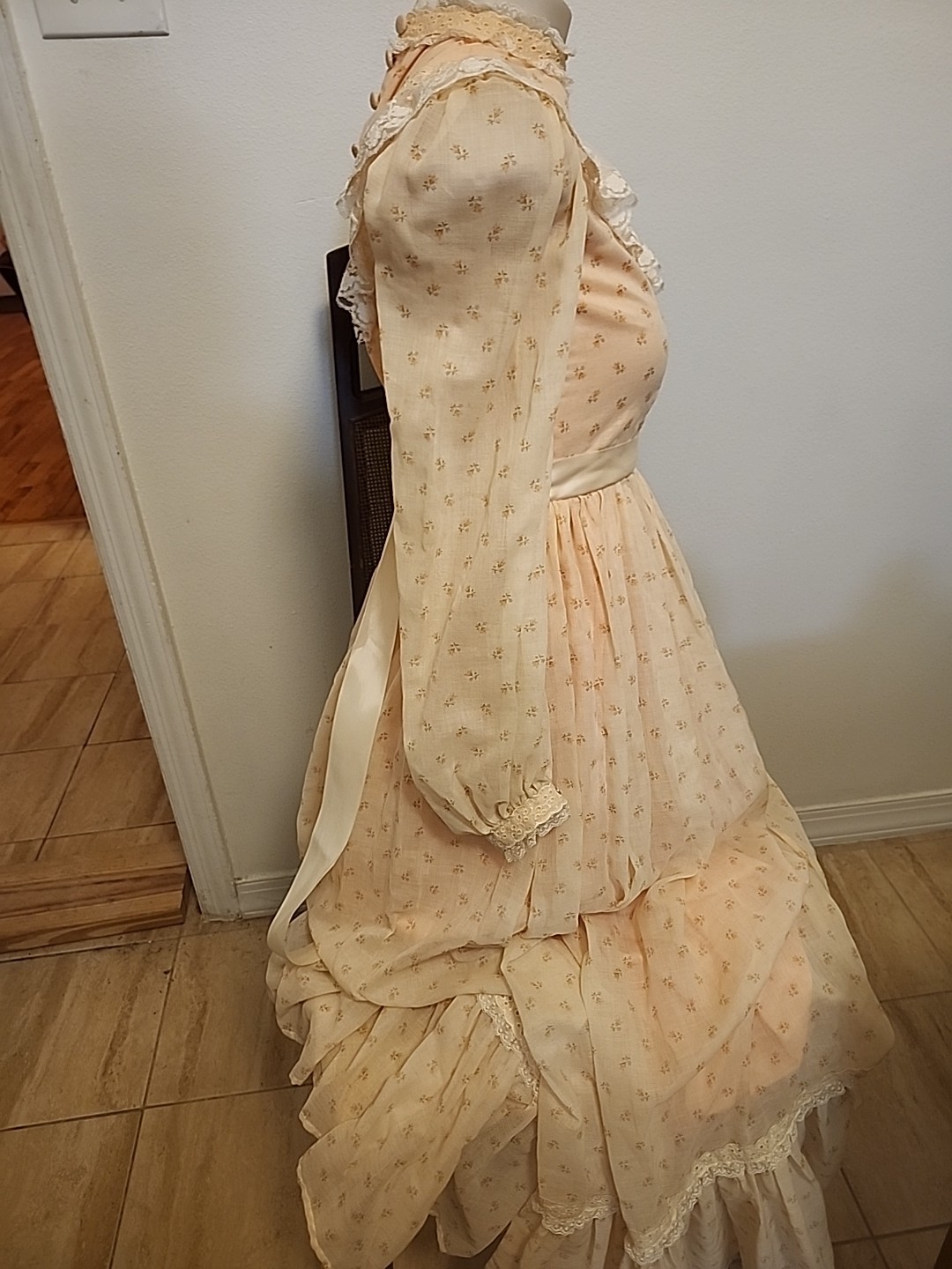 Handmade Pink Vintage Floral Victorian Prarie Cottagecore Dress
