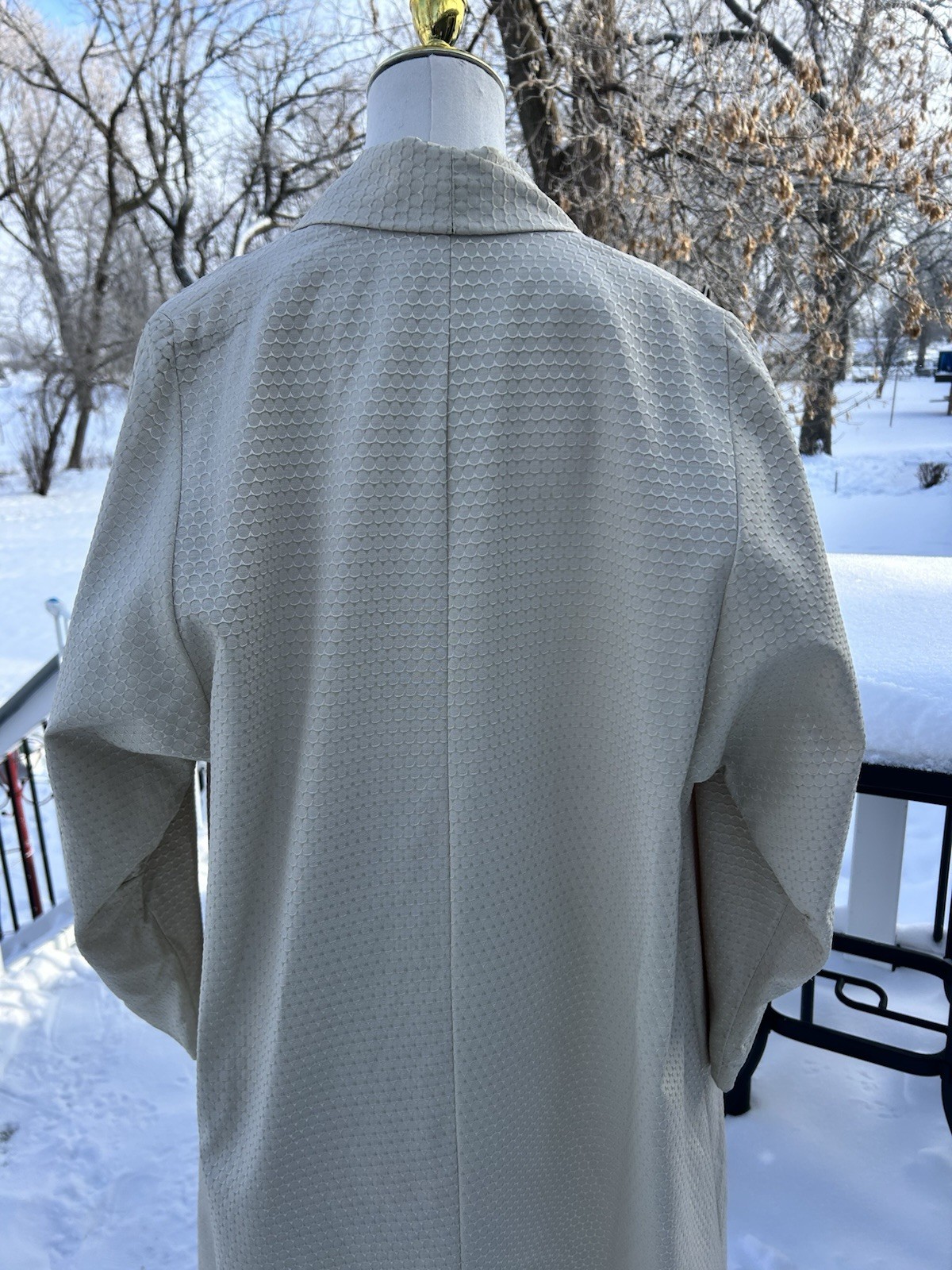 Vintage Cee-Dee Trademark Lined Swing Coat Cream Color With Side Pockets Size 12