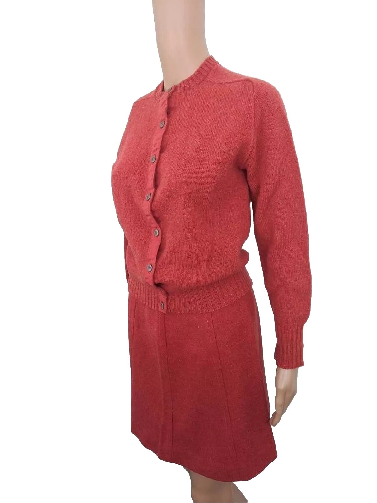 Vintage 60s Tomato Red Skirt 23 Waist XS XXS Junior Bazaar