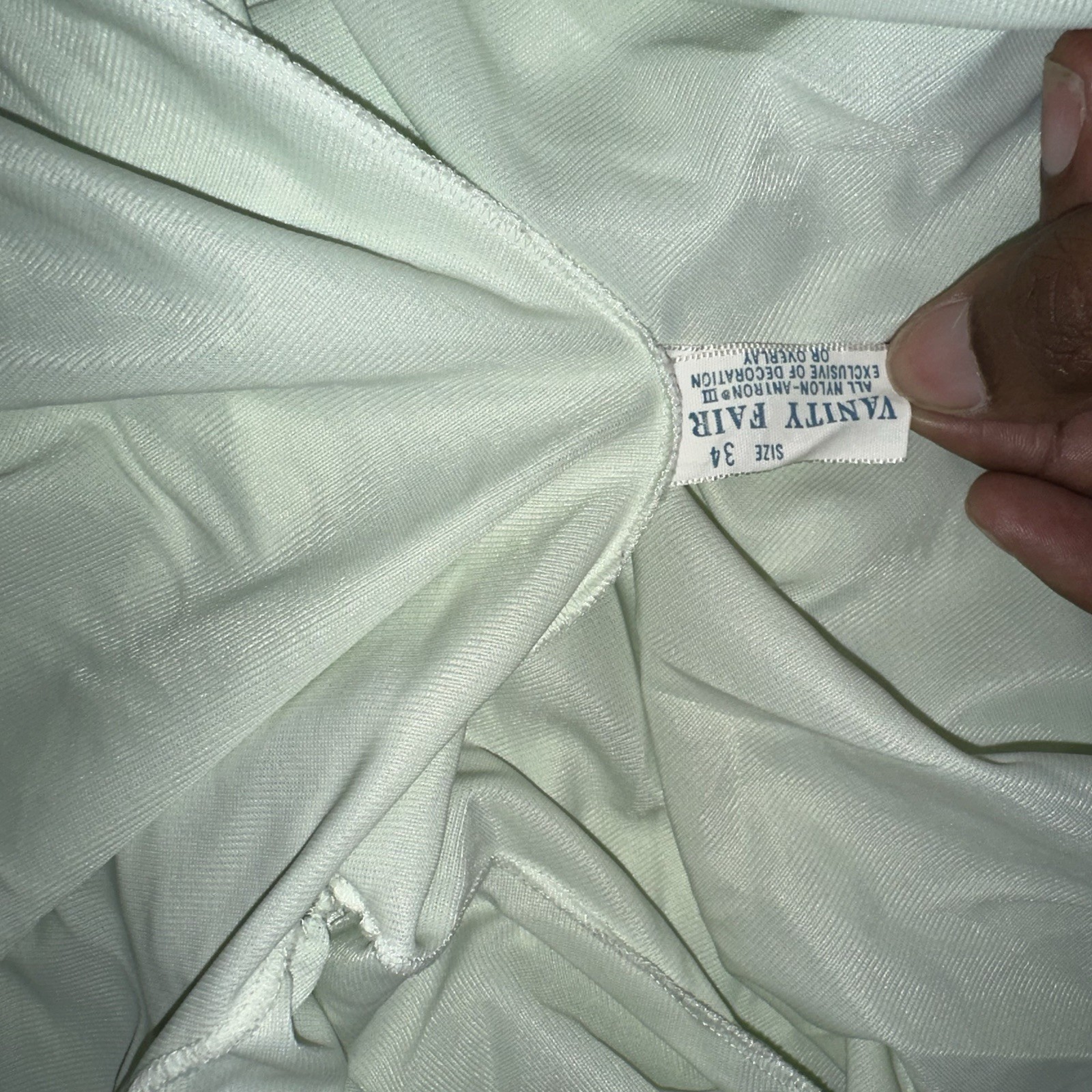 Vanity Fair VINTAGE Women’s Button Robe Sz 34 Light Mint Green Nylon