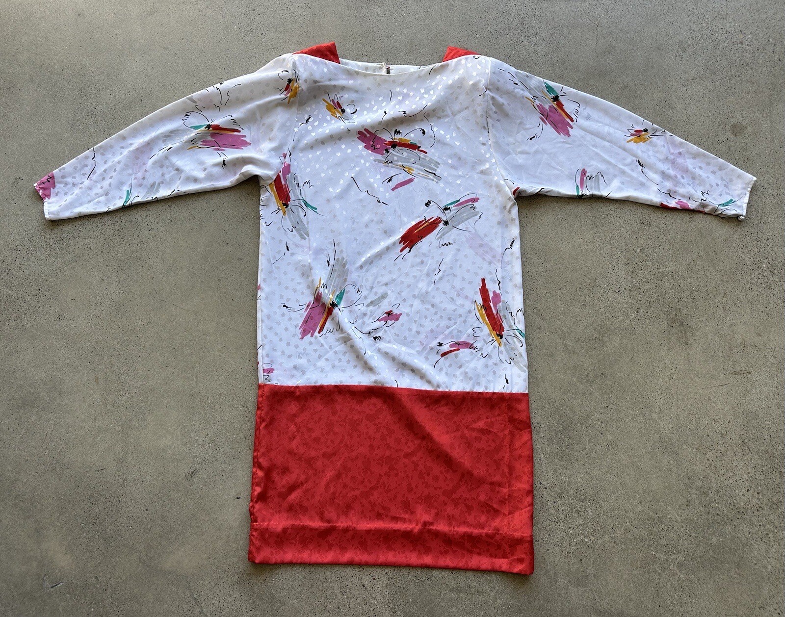 Vintage L Rothschild San Francisco Polyester Abstract Shiny Floral Dress Size 10