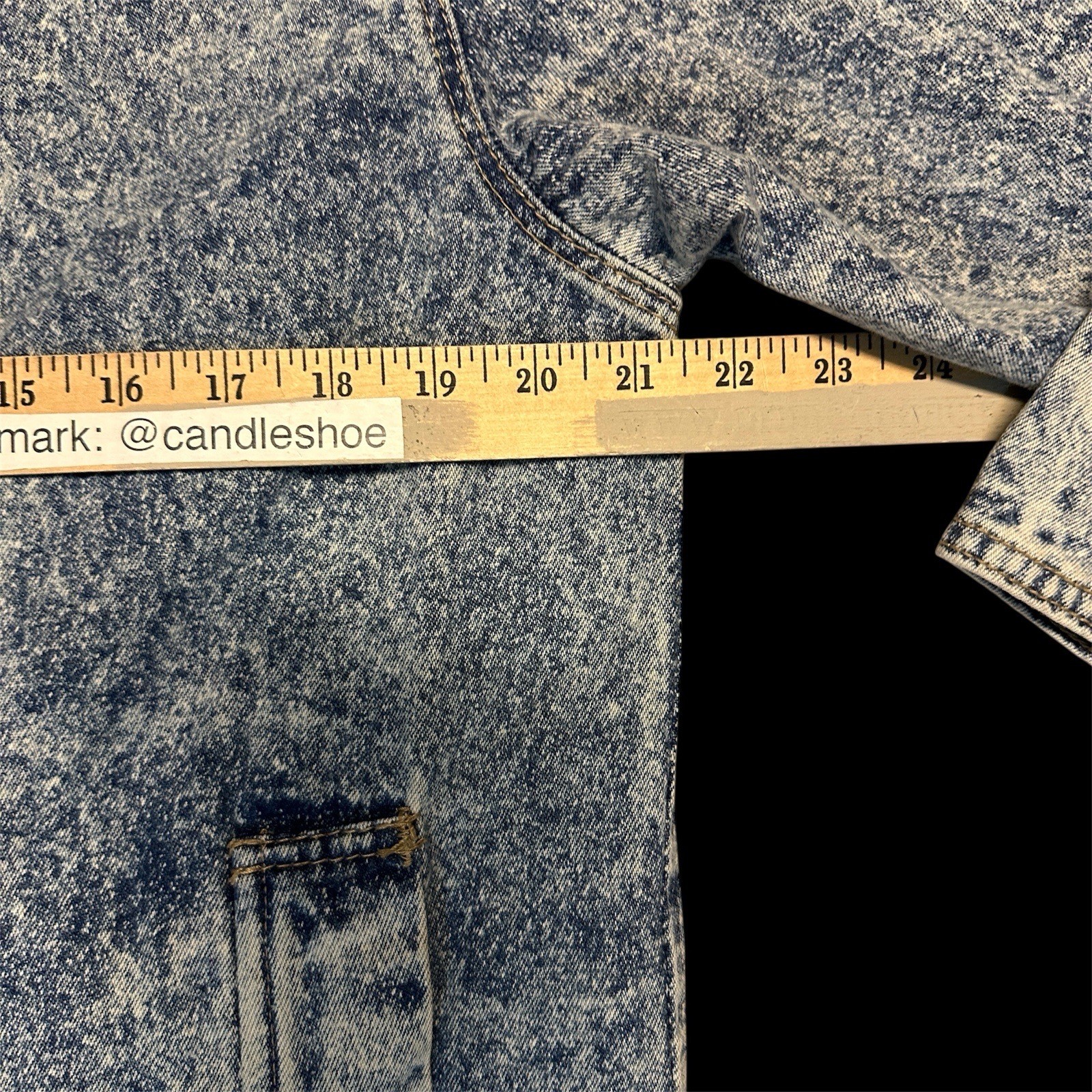 Pamela Denim Trench Coat Acid Washed Size Medium USA Vintage 1980s 90s