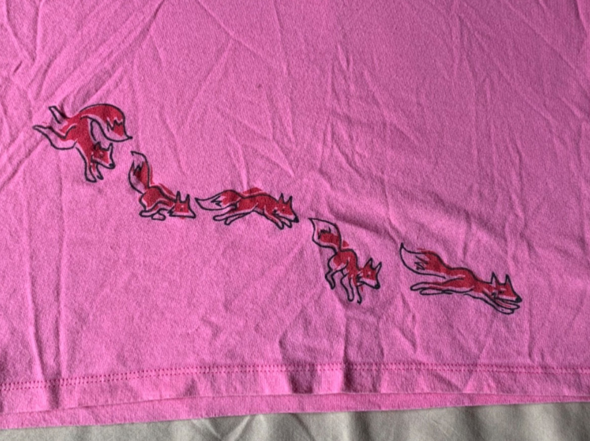 Vintage Womens Sly Fox Brewing Company Double Sided Graphic Tee Pink Size Large