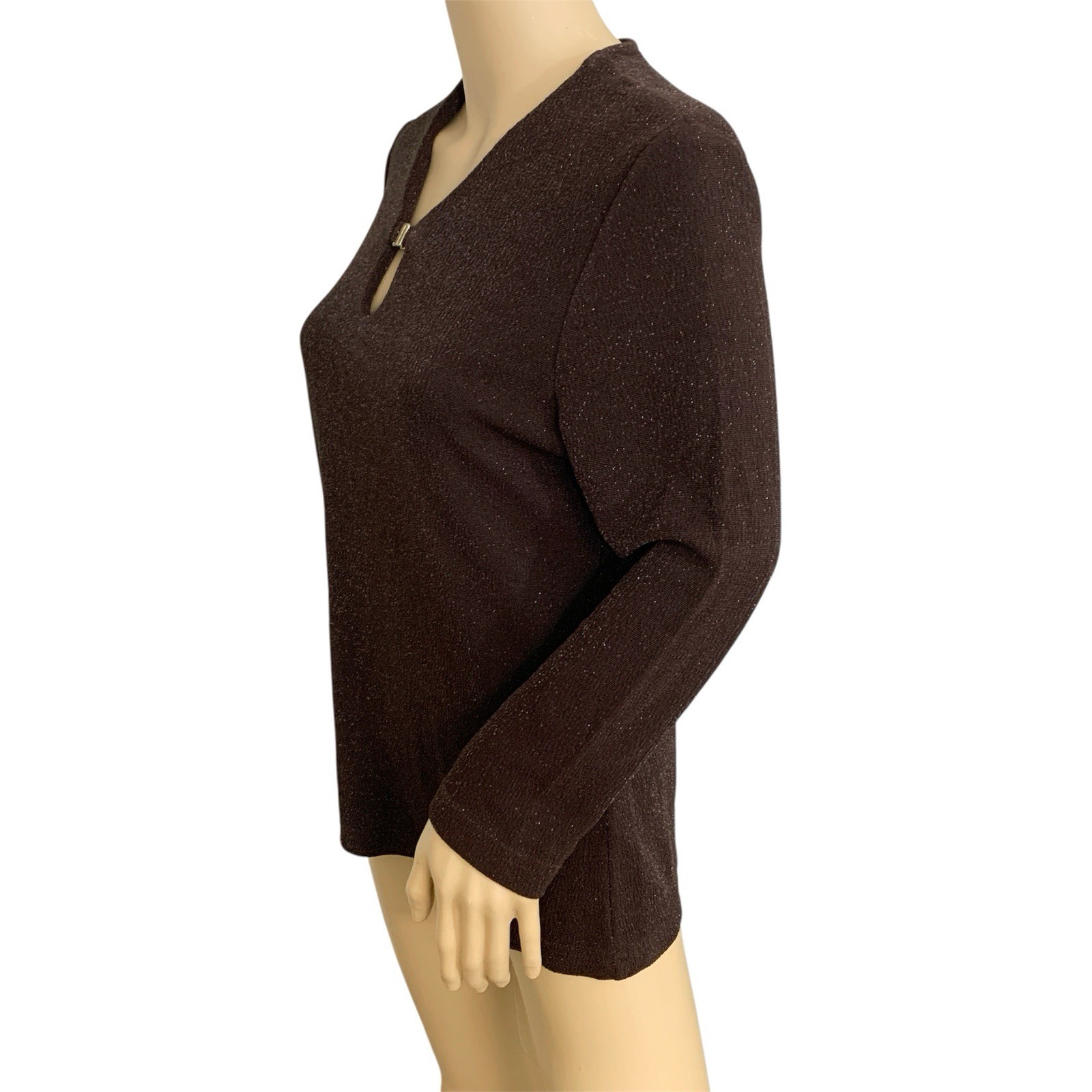 Vintage Ilyza New York Sz M Sparkling Tunic V Neck Dress L/S Cocktail Whimsigoth