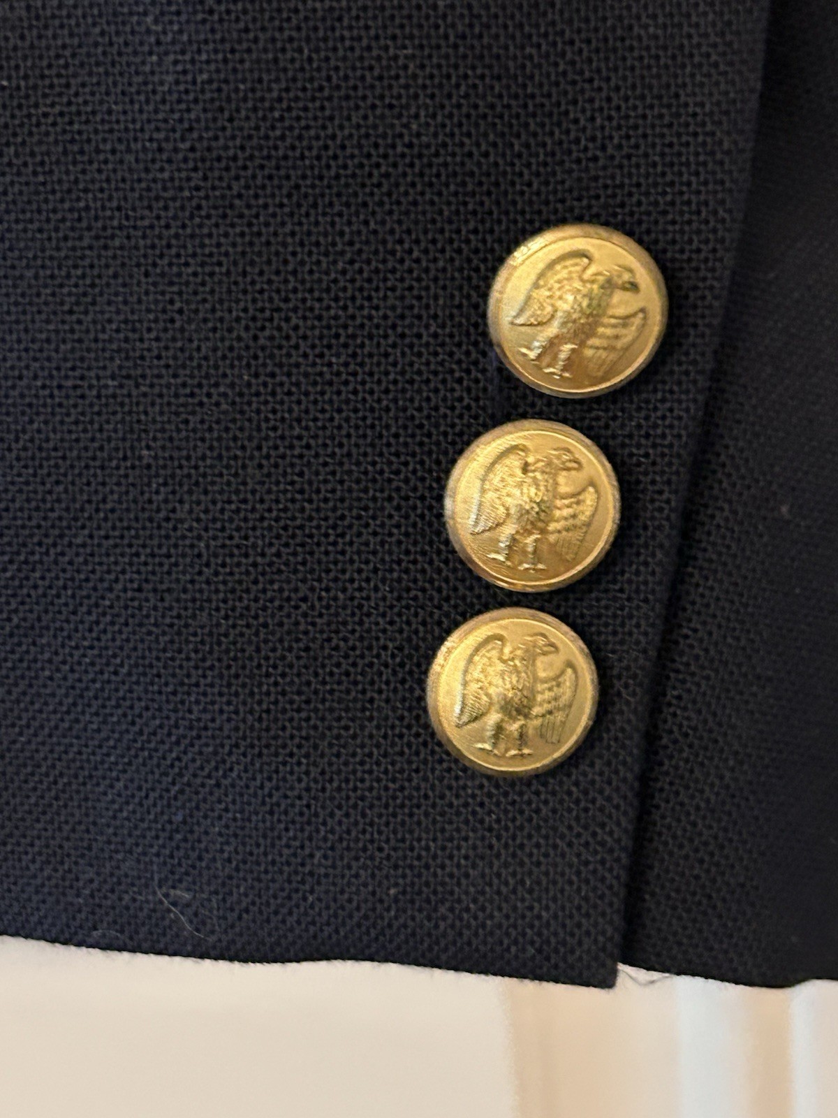 Vintage Stanley Blacker Wool Blend Womens Size 10 Dark Navy Blazer Brass Buttons